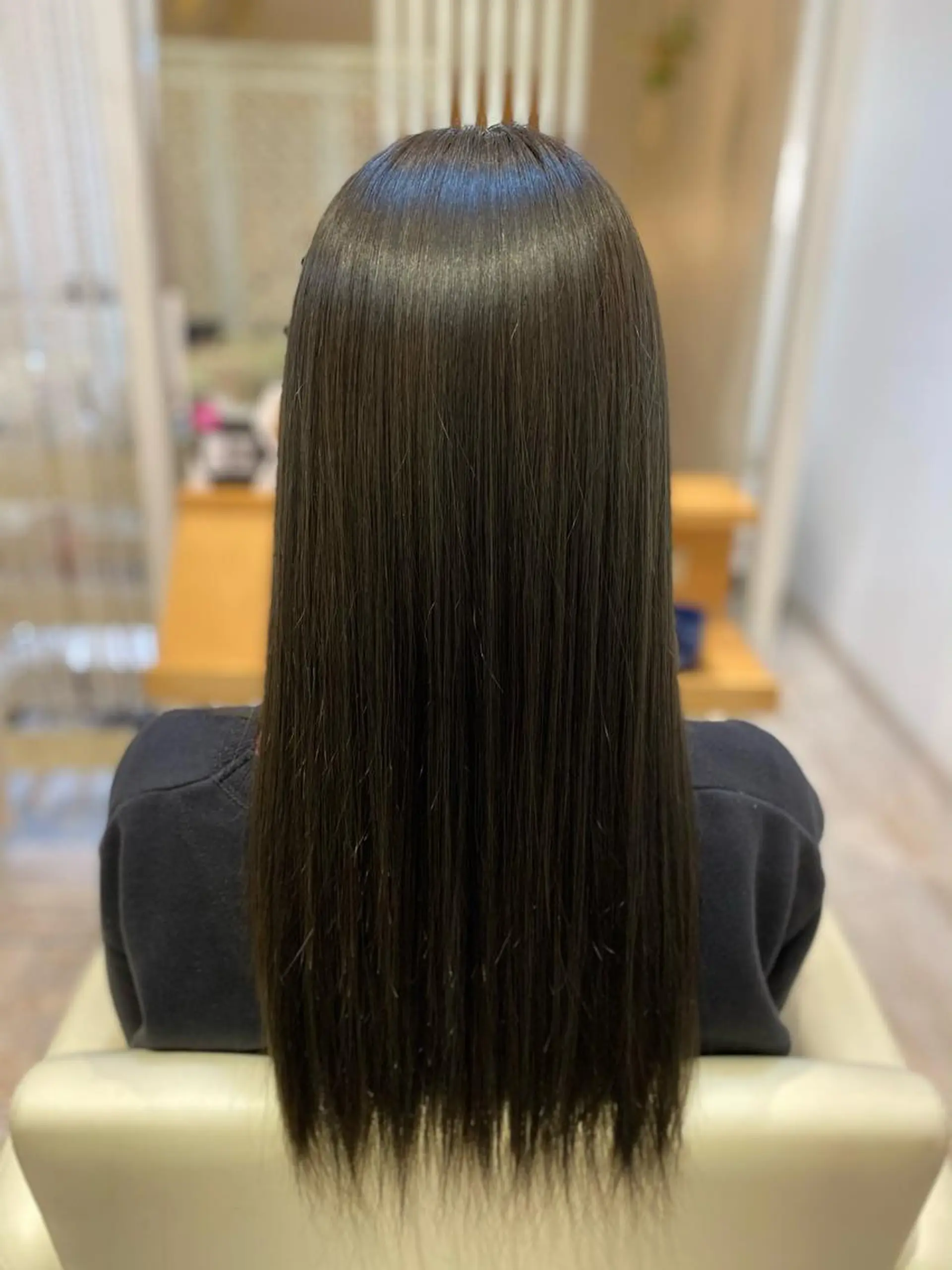 ロング カラー ブリーチなしWカラー /酸性ストレート河本のヘアスタイル