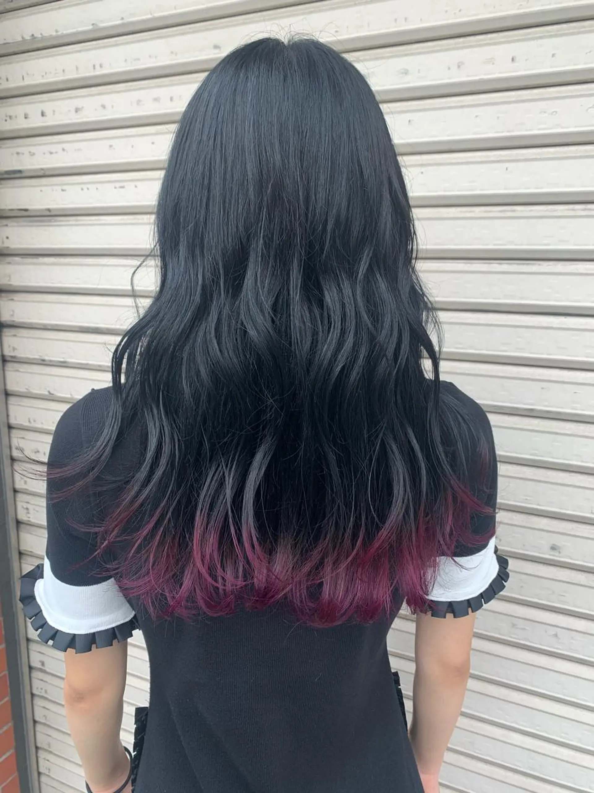 セミロング カラー 黒髪 ピンクカラー ピンクパープル パープルカラー 中目黒🌼 🌼ハナのヘアスタイル