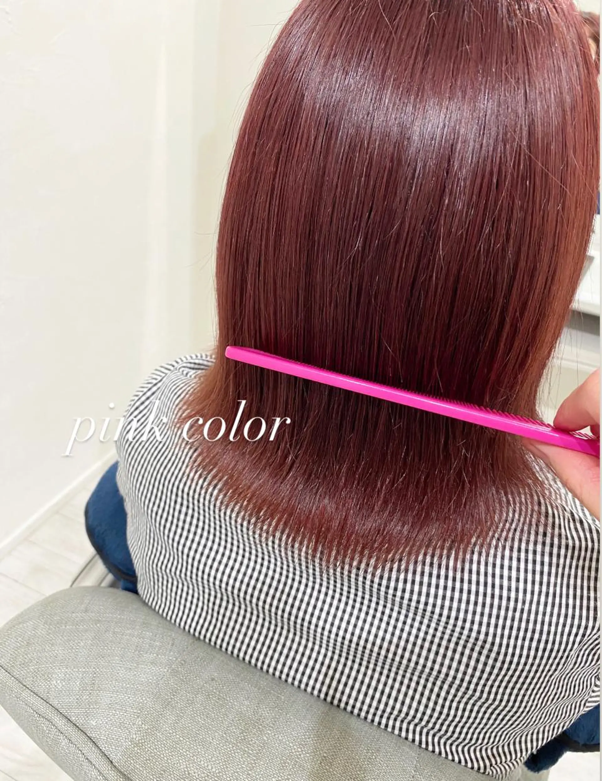 ミディアム カラー ピンクカラー flen所属・𖤣𖥧𖥣𖥧田中 姫乃𖤣𖥧𖥣𖡡のヘアスタイル