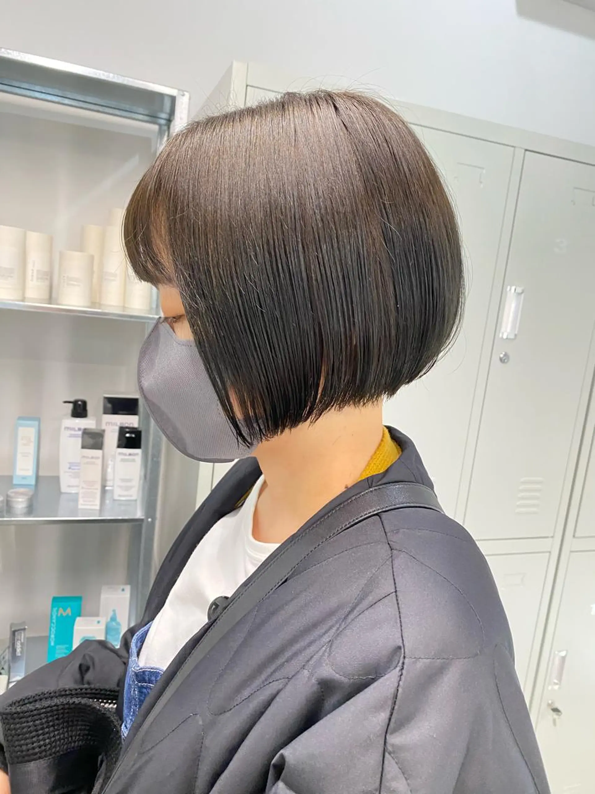 ショート ボブ ブリーチなしカラー ダブルカラーエクステのヘアスタイル