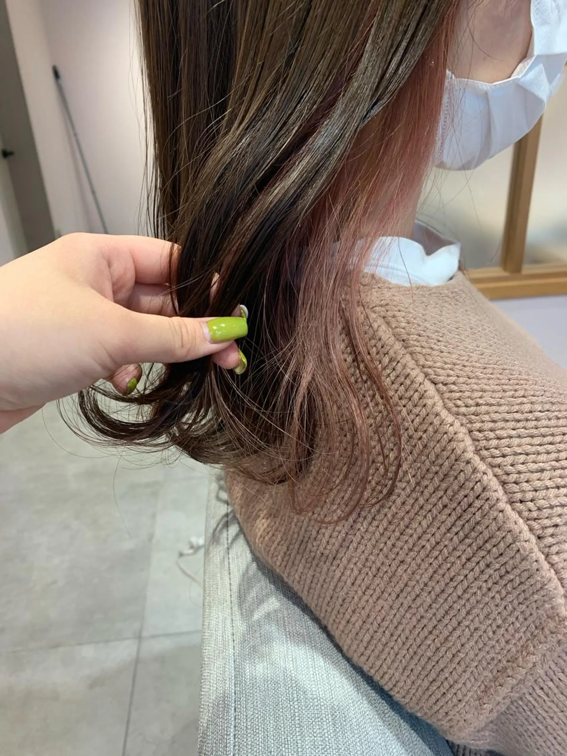 カラー ベージュカラー ピンクカラー ピンクベージュ rio .のヘアスタイル