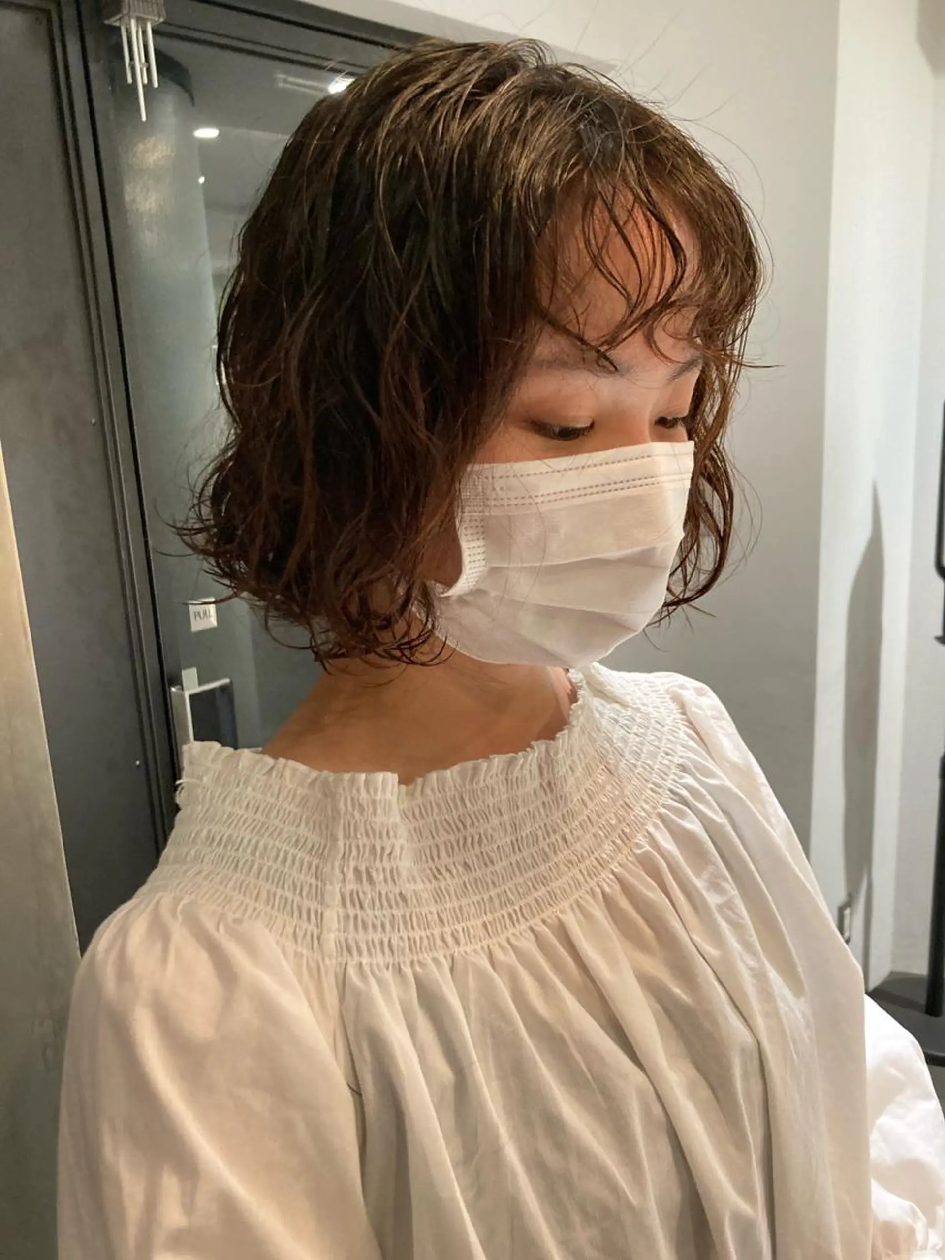 ミディアム パーマ 🛑柔らか透明感 カラー🛑大谷のヘアスタイル