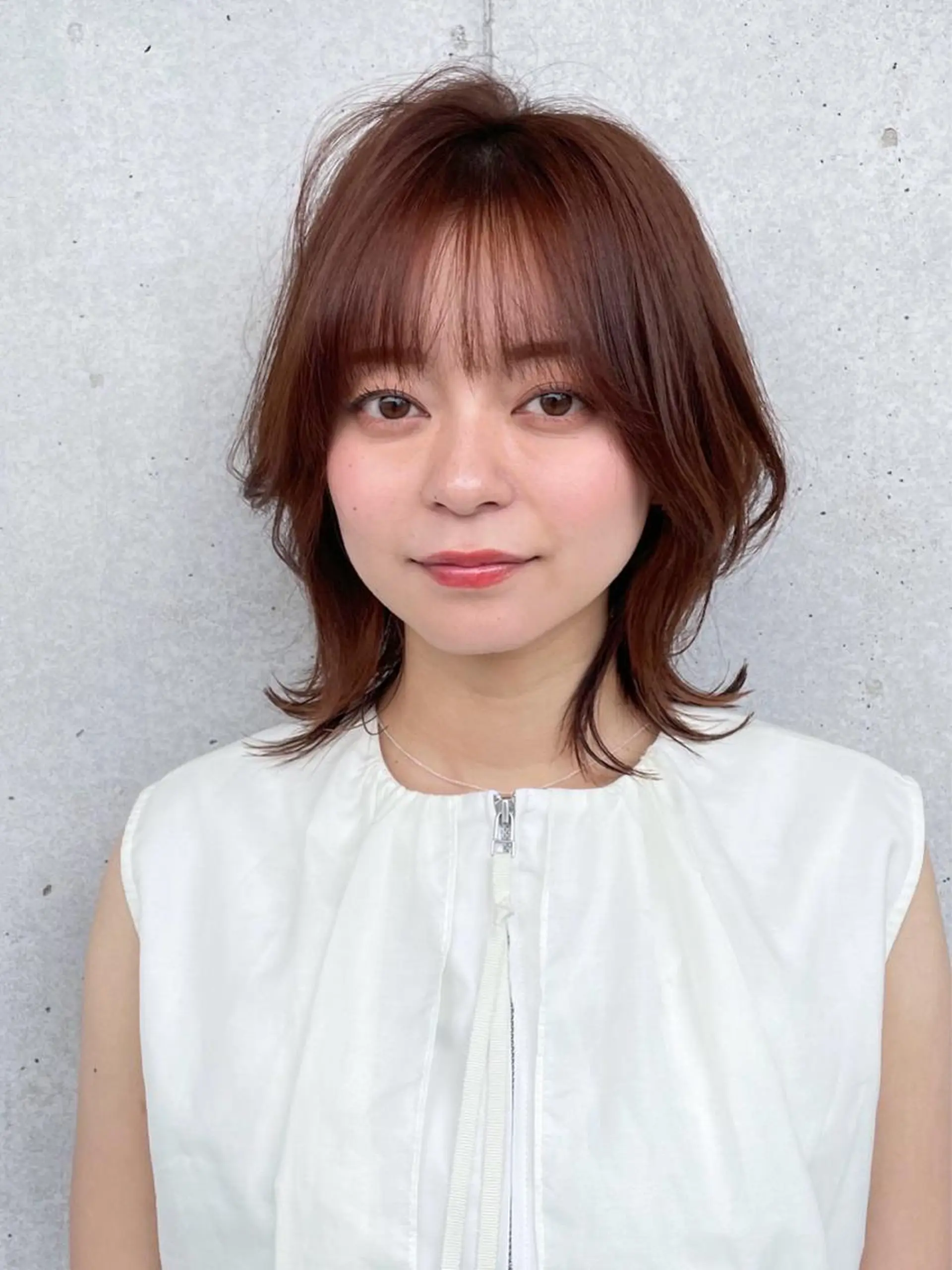 ミディアム ボブ くびれヘア シースルーバング fifth天神/末廣 和也のヘアスタイル