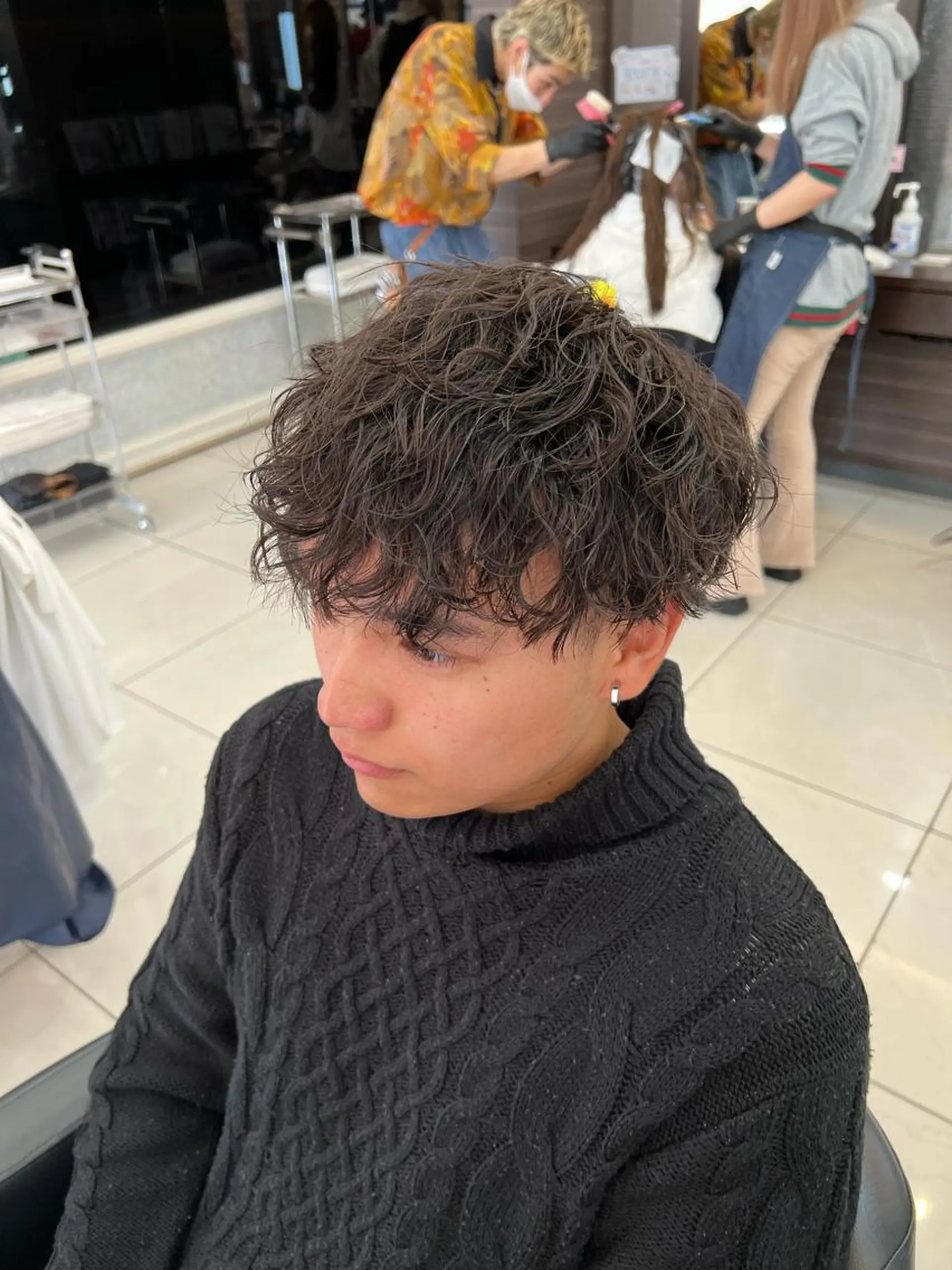 パーマ メンズ カット パーマ 福岡縮毛矯正✨️ ストレート 向井和輝のヘアスタイル