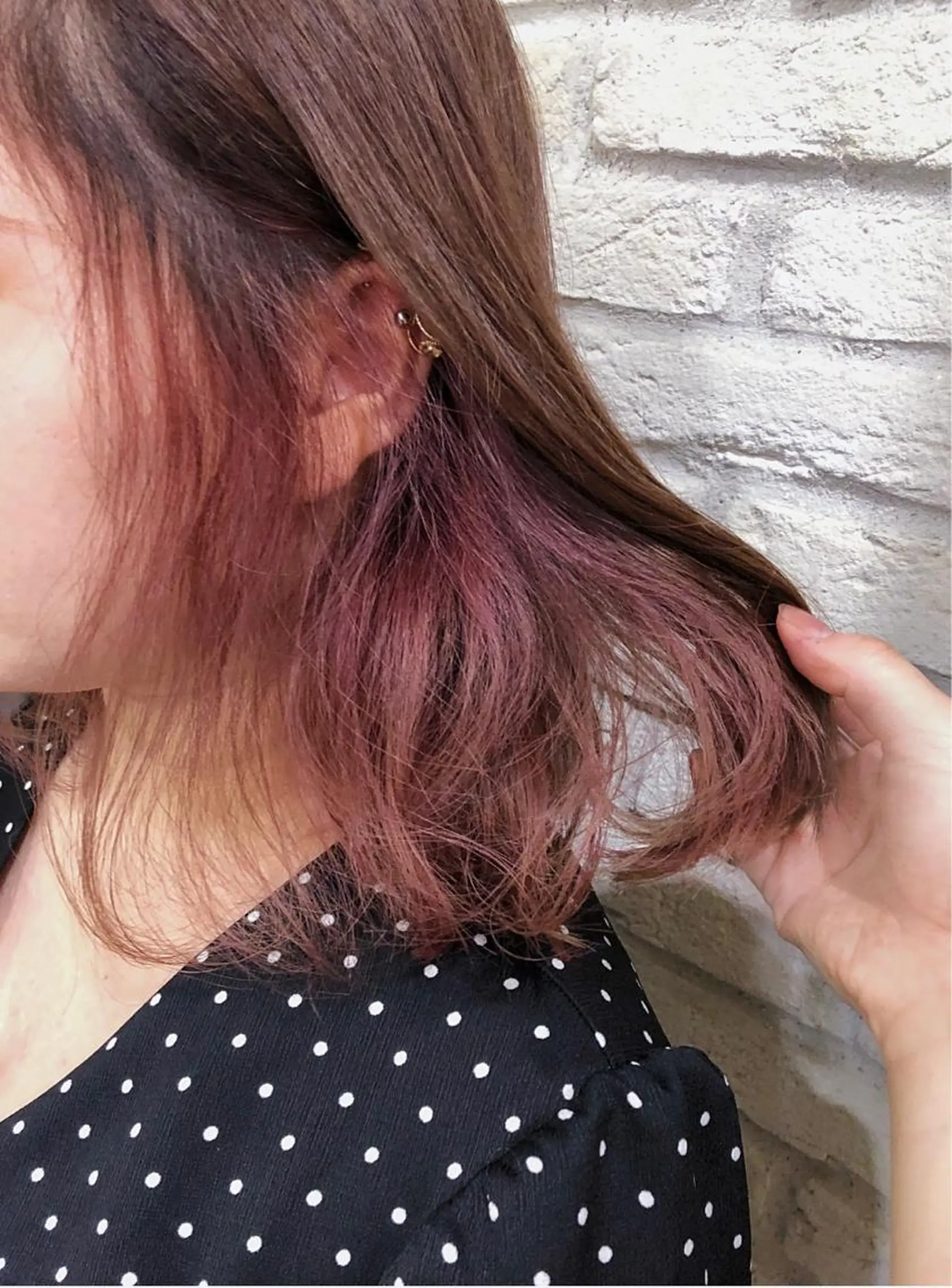 ミディアム カラー ピンクカラー HAUS 片山みほのヘアスタイル