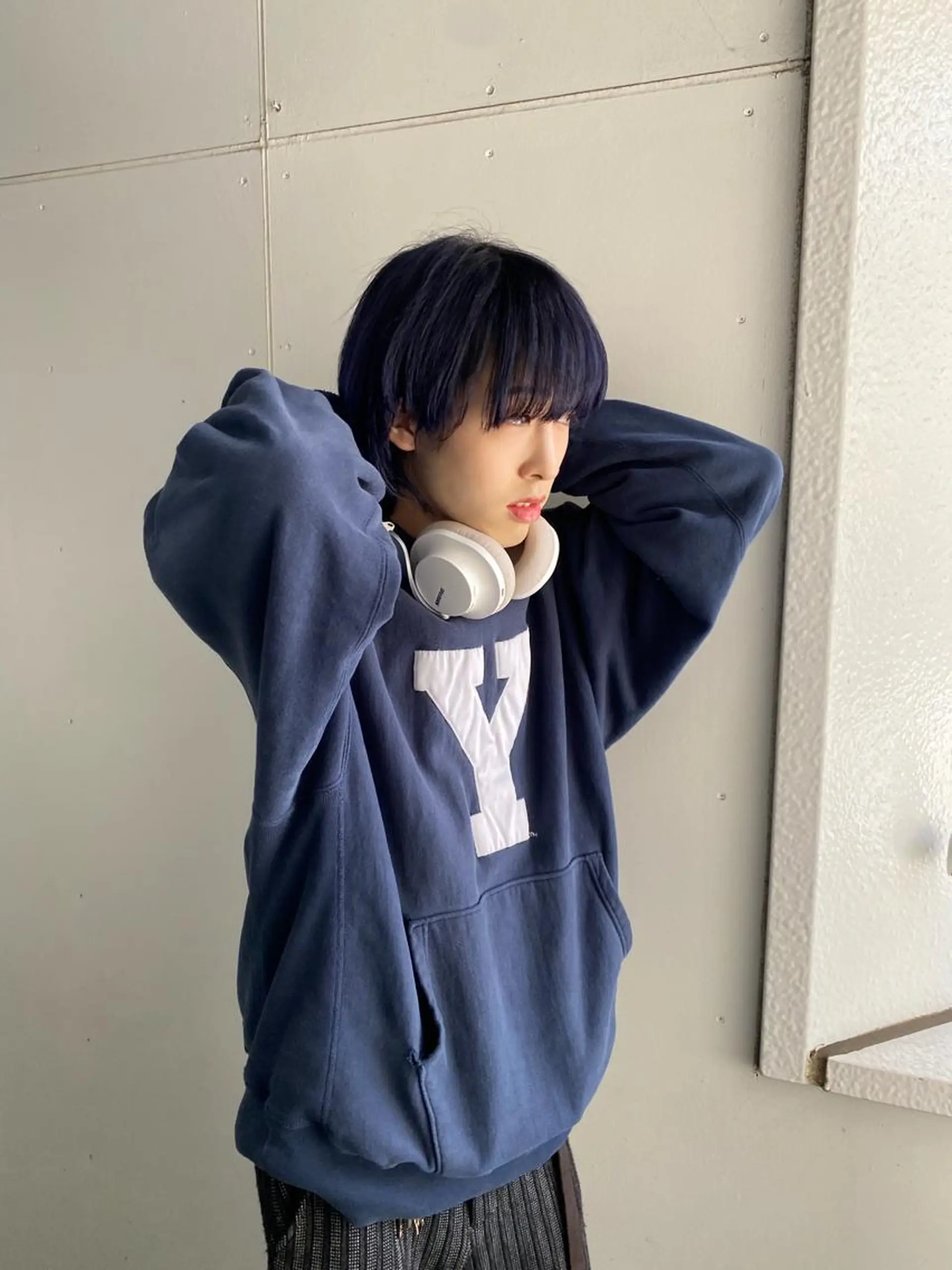 ショート カラー メンズ メンズバレイヤージュ メンズブリーチ センターパート フェードカット メンズハイライト yiye 青山所属・無料カットモデル募集 🌱ひょうがのヘアスタイル