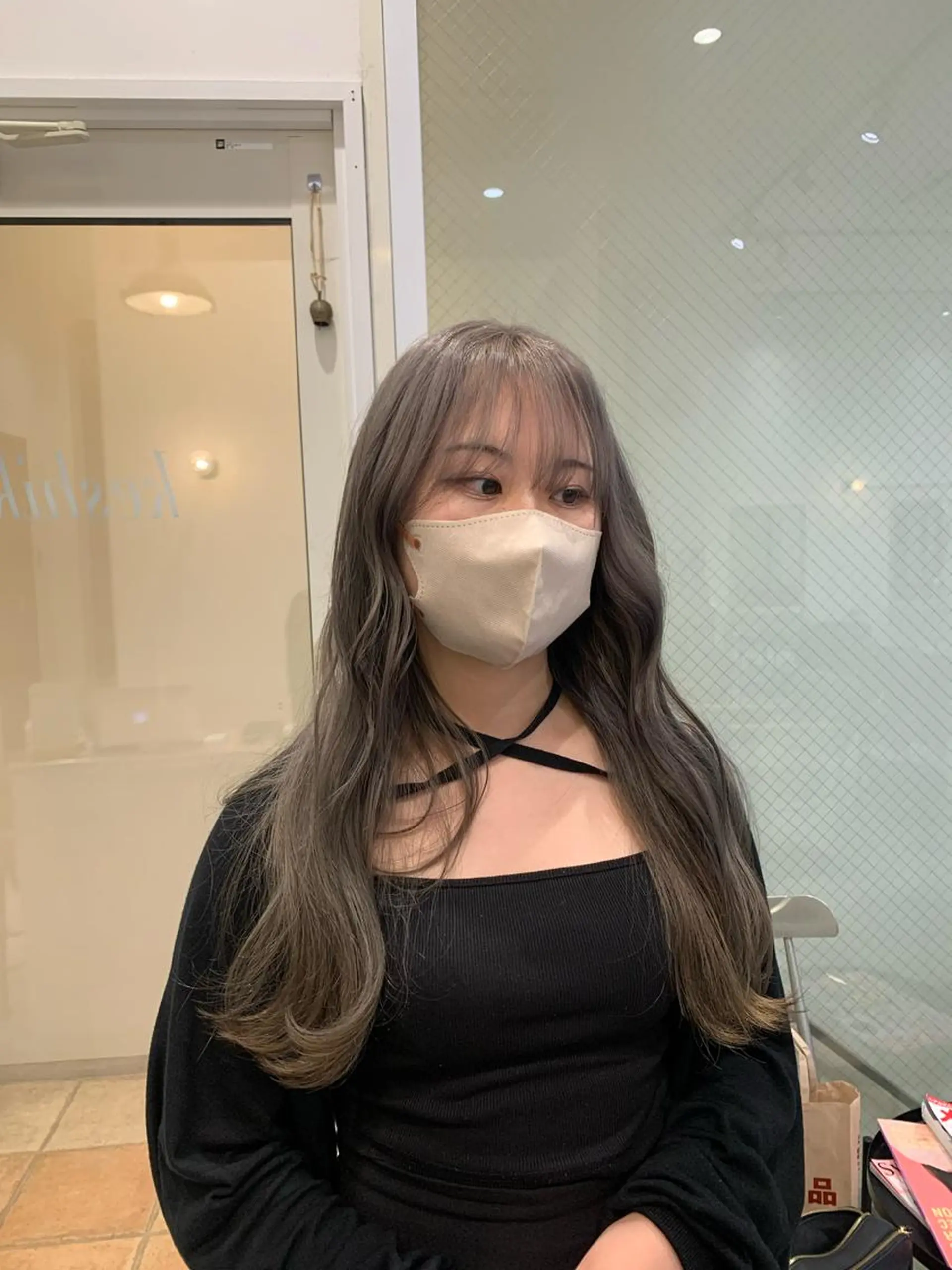 ロング カラー ヘアカラー トリートメント AMI🎀韓国ヘア keshiki大名のヘアスタイル