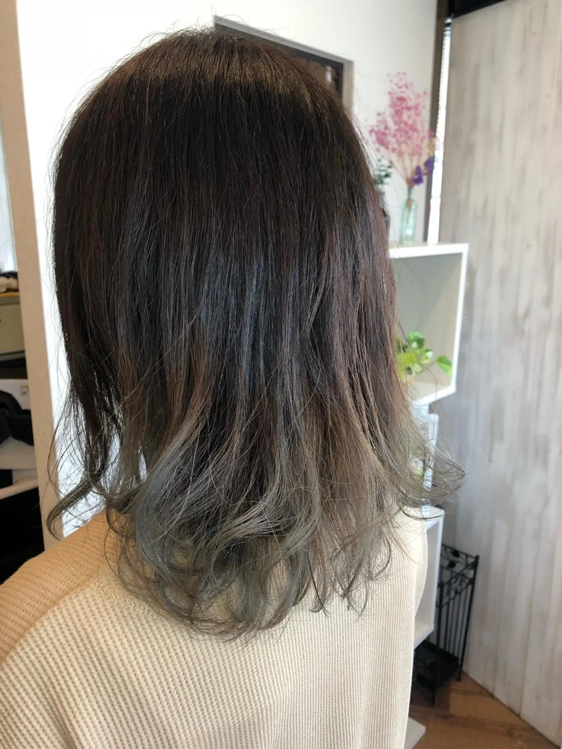 セミロング カラー MOLLA 浅香山店所属・谷口ゆめ/縮毛矯正/ 大人女子/眉ワックスのヘアスタイル