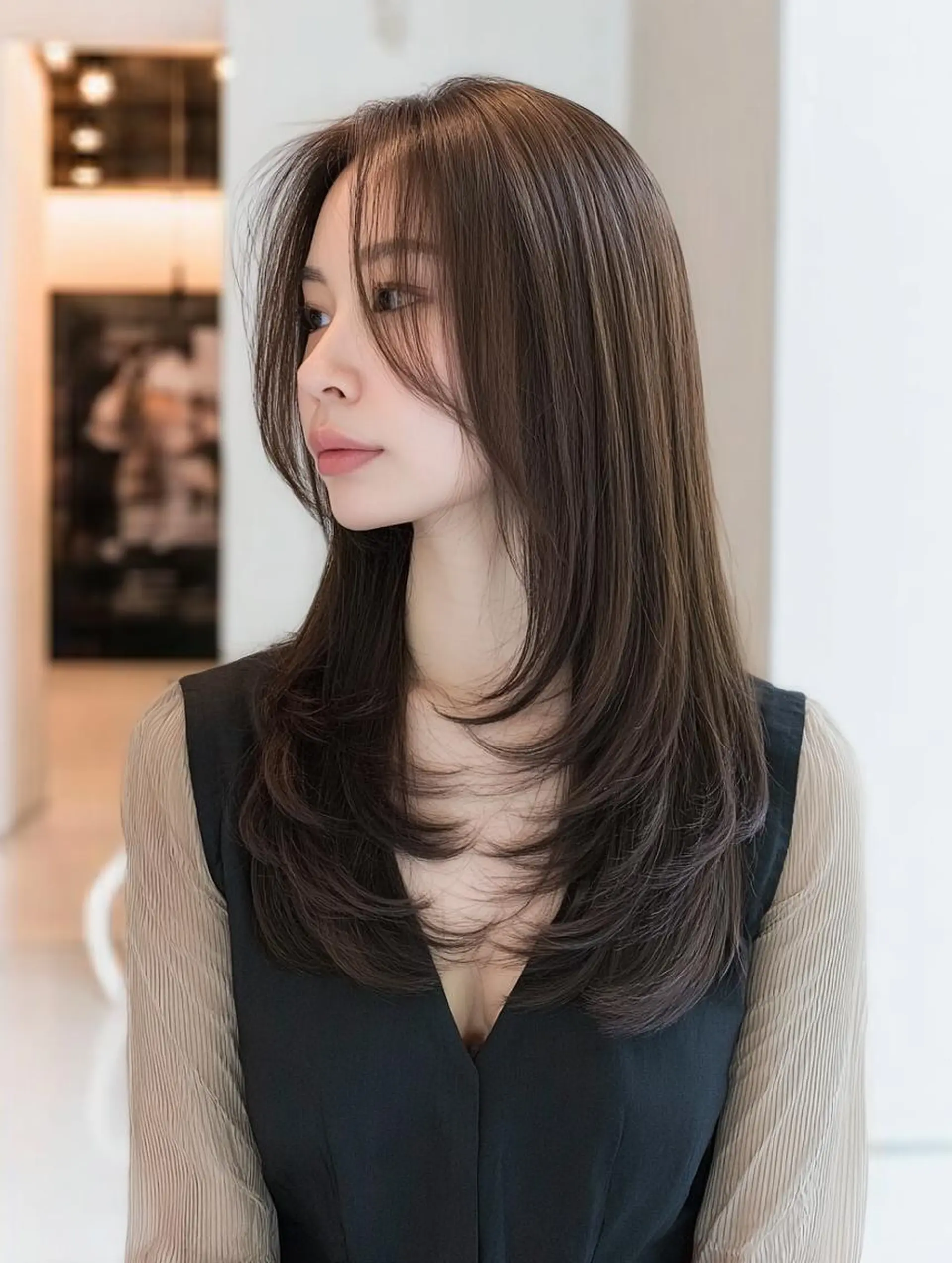 セミロング ハッシュカット 髪質改善 レイヤーカット 縮毛矯正 トリートメント カット ヘアカラー 縮毛矯正 トリートメント 美容室難民支持率No 1✨生艶髪✨DAL.のヘアスタイル