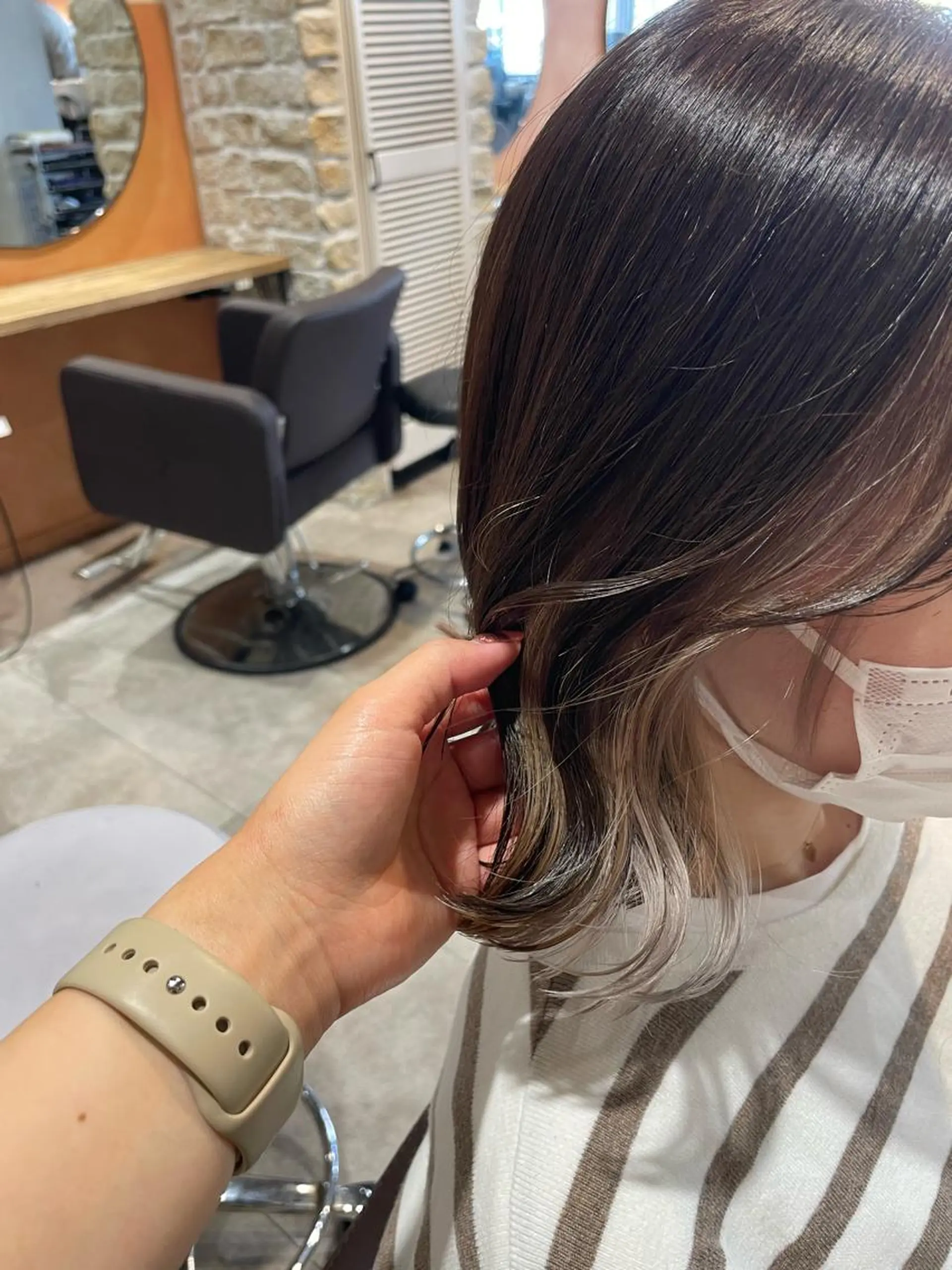 ミディアム カラー ベージュカラー イヤリングカラー ホワイトベージュ ヘアカラー トリートメント 💐パーソナルカラー /市橋加菜💐のヘアスタイル