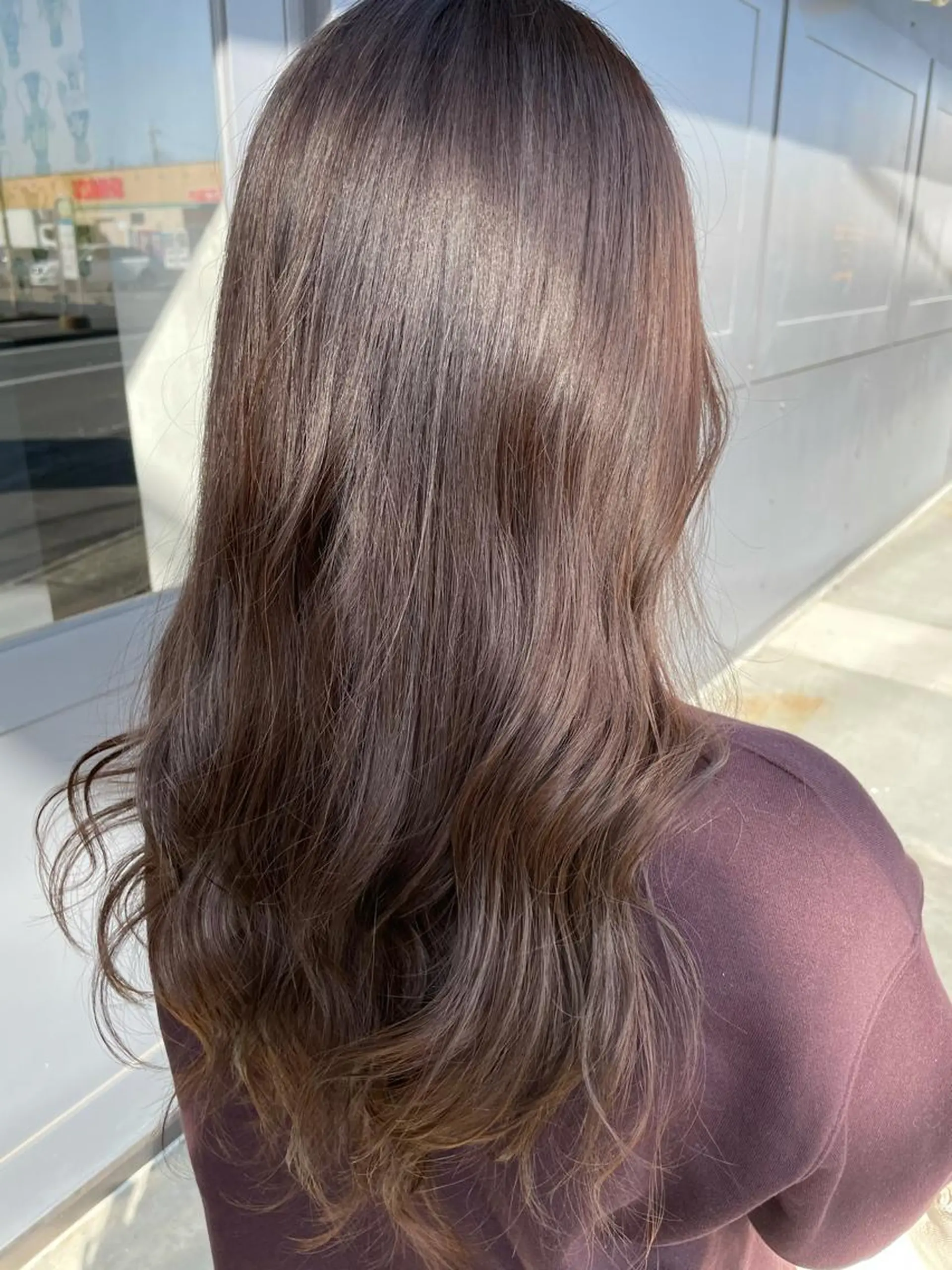 ロング カラー アディクシーカラー ブラウンカラー ココアブラウン 長谷川 沙紀のヘアスタイル