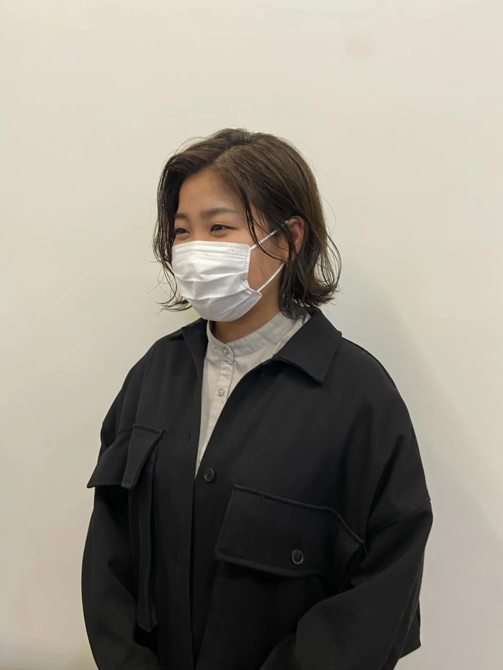 ミディアム 切りっぱなしボブ ボブ パーマ特化美容師 mikuのヘアスタイル