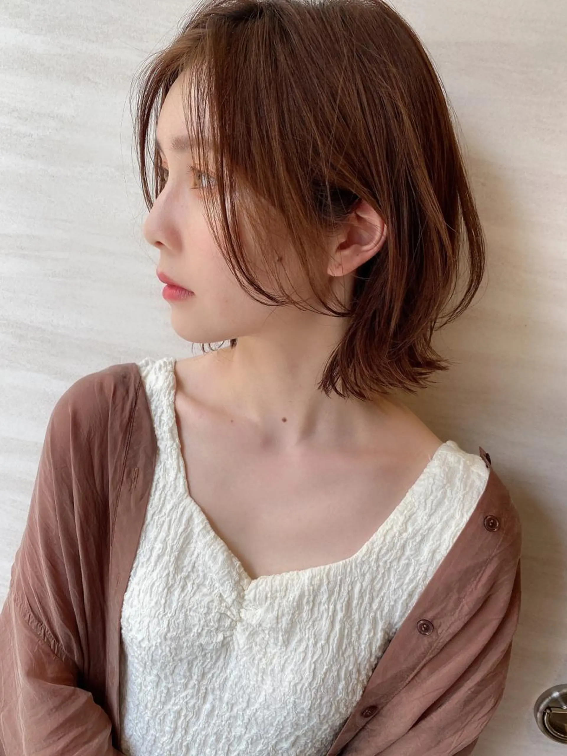 ショート カラー ボブレイヤー ボブ レイヤーカット 小顔カット カット ヘアカラー トリートメント ツヤ髪になりたい方へ 🩷柴田知亜希のヘアスタイル