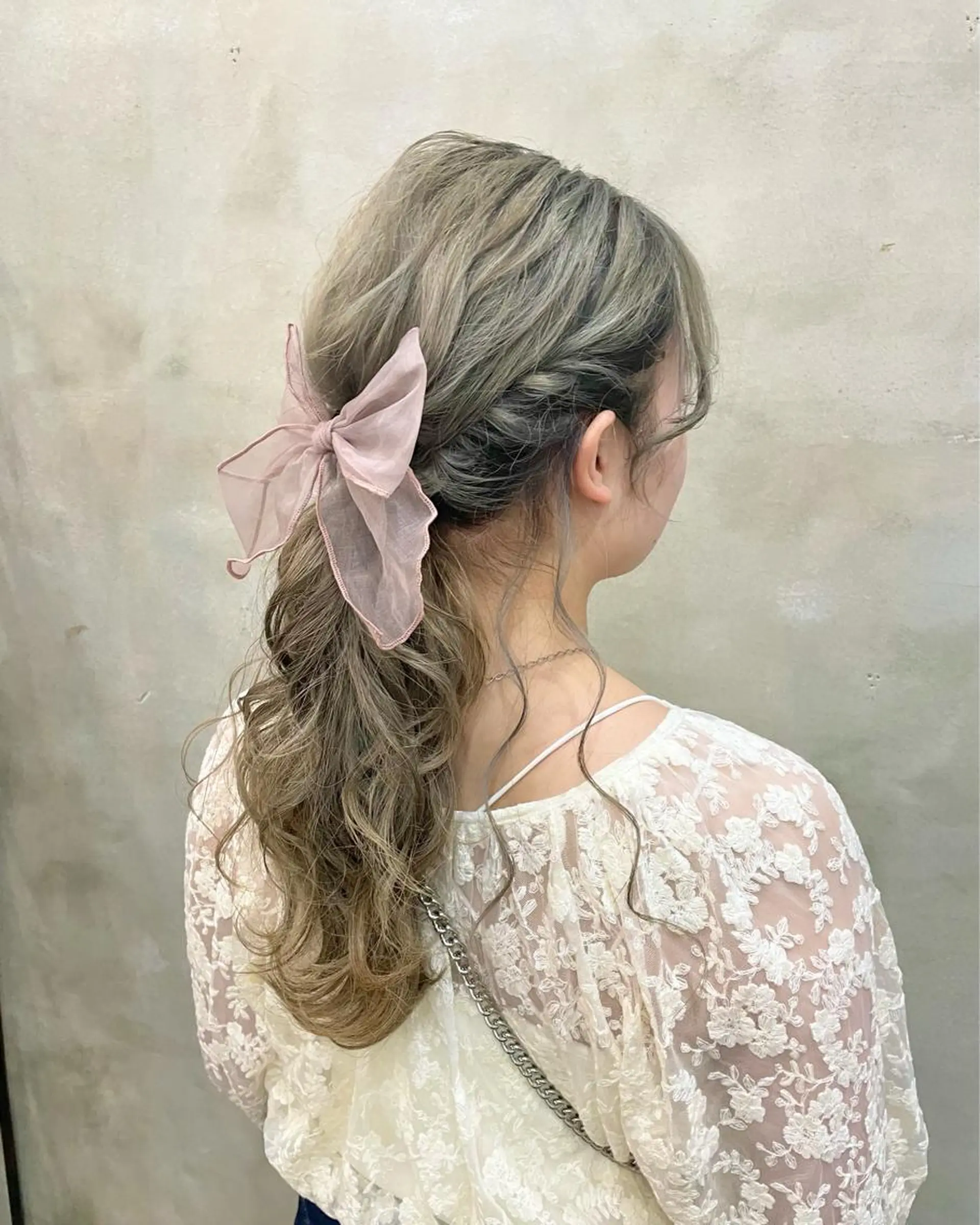 ロング ヘアアレンジ ヘアセット 【ピンク/韓国ヘア/ ヘアセット】亜海のヘアスタイル