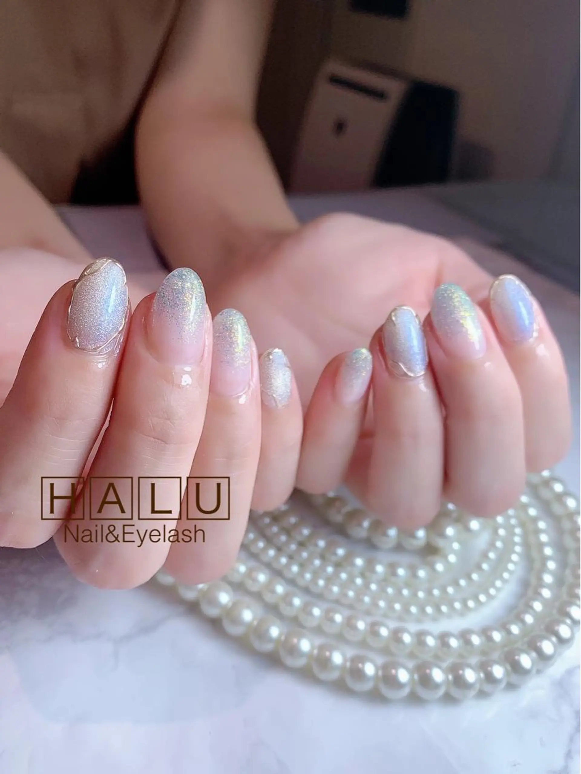 ネイル ラメ(グリッター) マグネットネイル HALU ハルのネイルデザイン