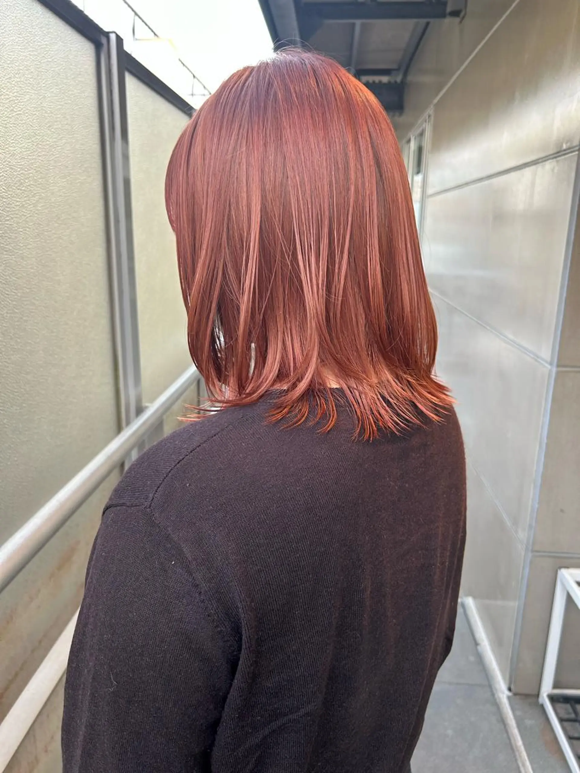 ミディアム カラー オレンジ ピンクカラー カット ヘアカラー トリートメント 🧸艶々韓国ヘア 🧁mizunaのヘアスタイル