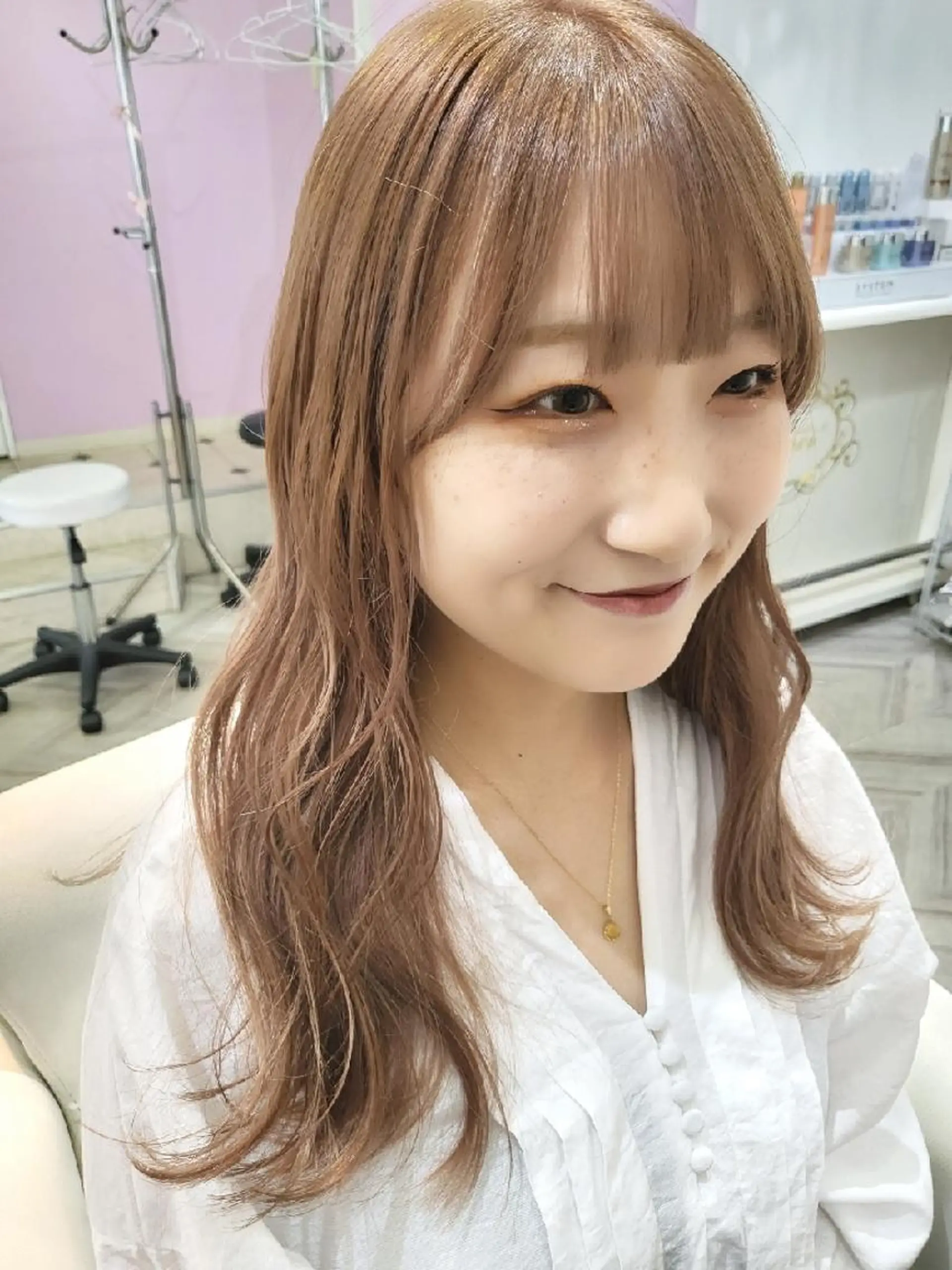 カラー セミロング ヘアアレンジ ナカシマ  アユミのヘアスタイル