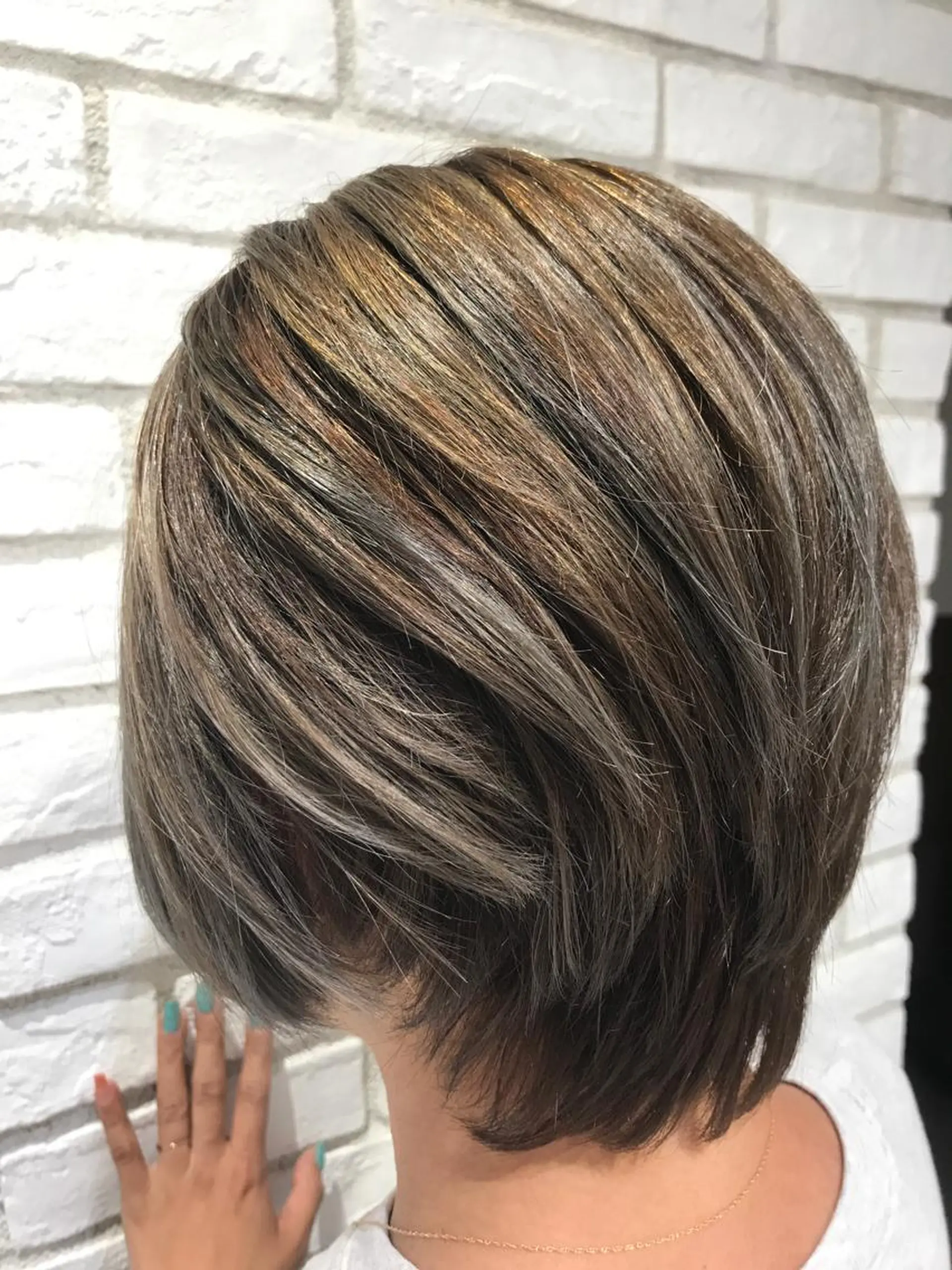 ショート カラー アッシュ ハイライトカラー シルバー シルバーアッシュ ハイライト Ash 戸田公園店のヘアスタイル