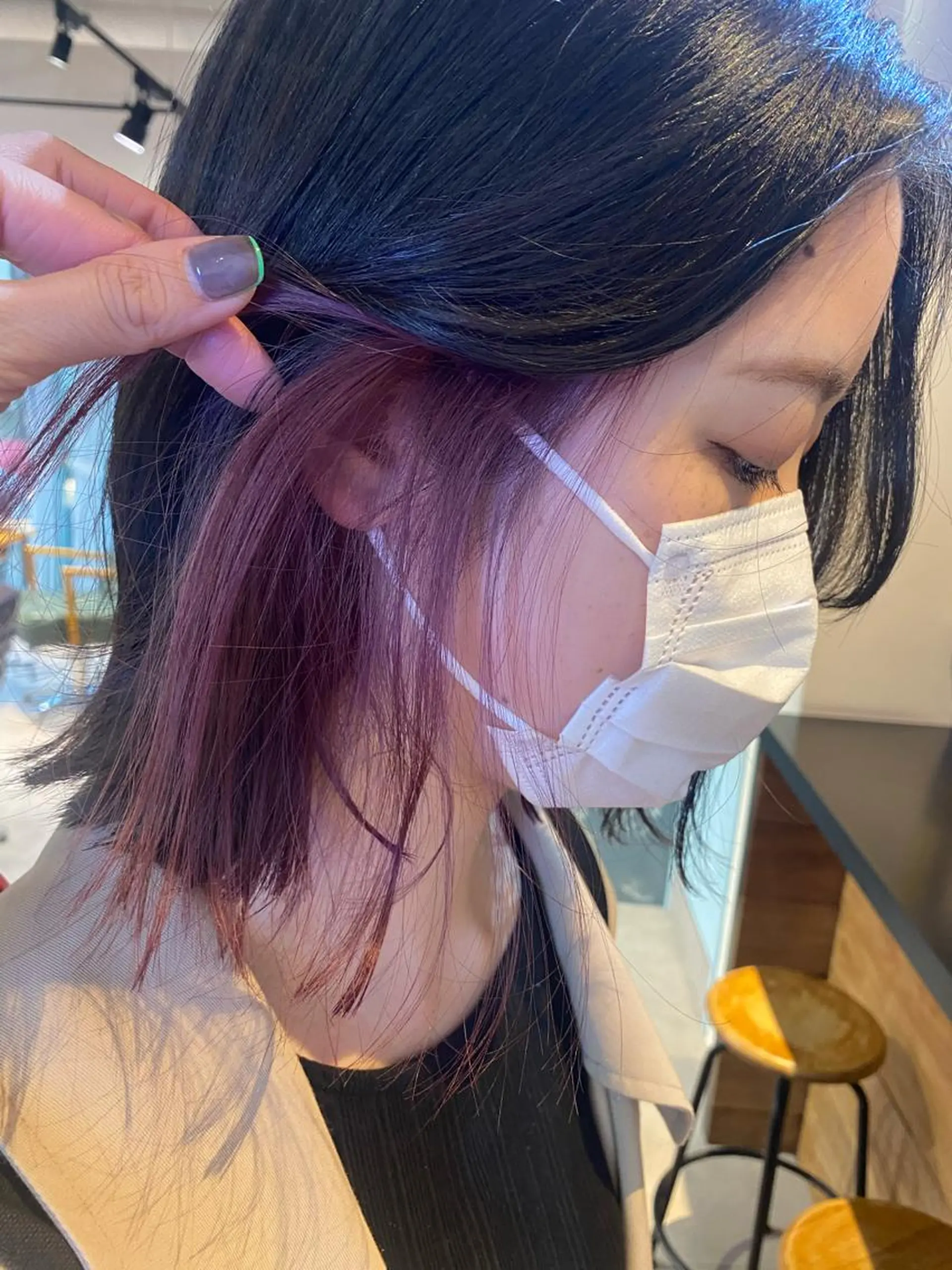 ミディアム カラー ブリーチ インナーカラー ピンクカラー カット ヘアカラー トリートメント scene.池袋所属・scene. haraのヘアスタイル