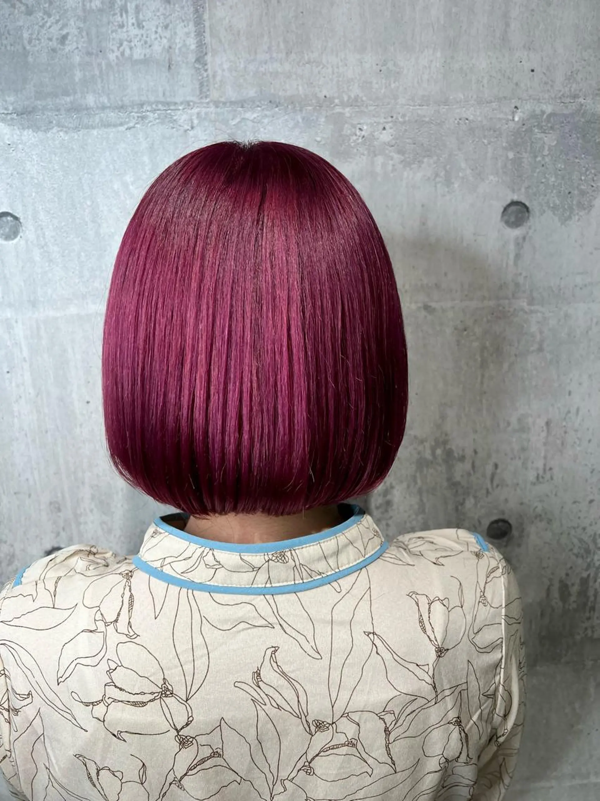 ミディアム カラー ピンクカラー ボブ mimiiy梅田 中崎町ハイトーンのヘアスタイル