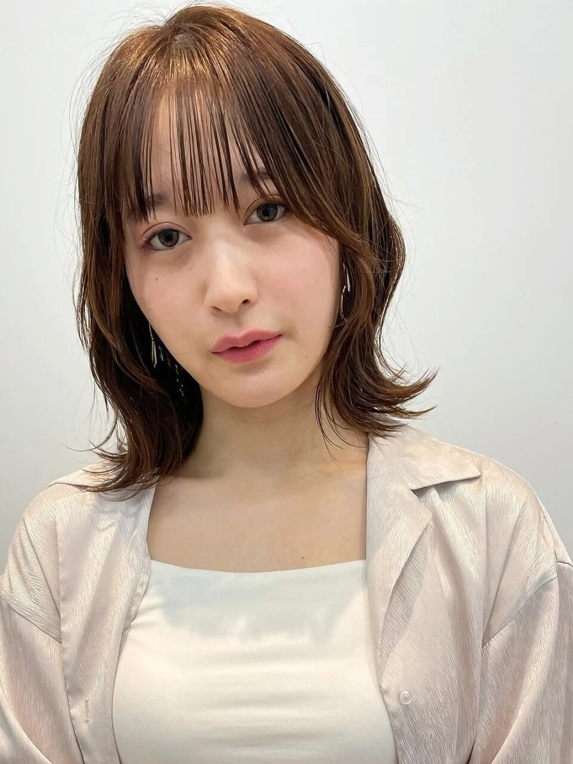 ミディアム ミディアムパーマ 髪質改善 トリートメント 酸性ストレート 酸熱トリートメント Glimpse中津店 髪質改善/マツエクのヘアスタイル