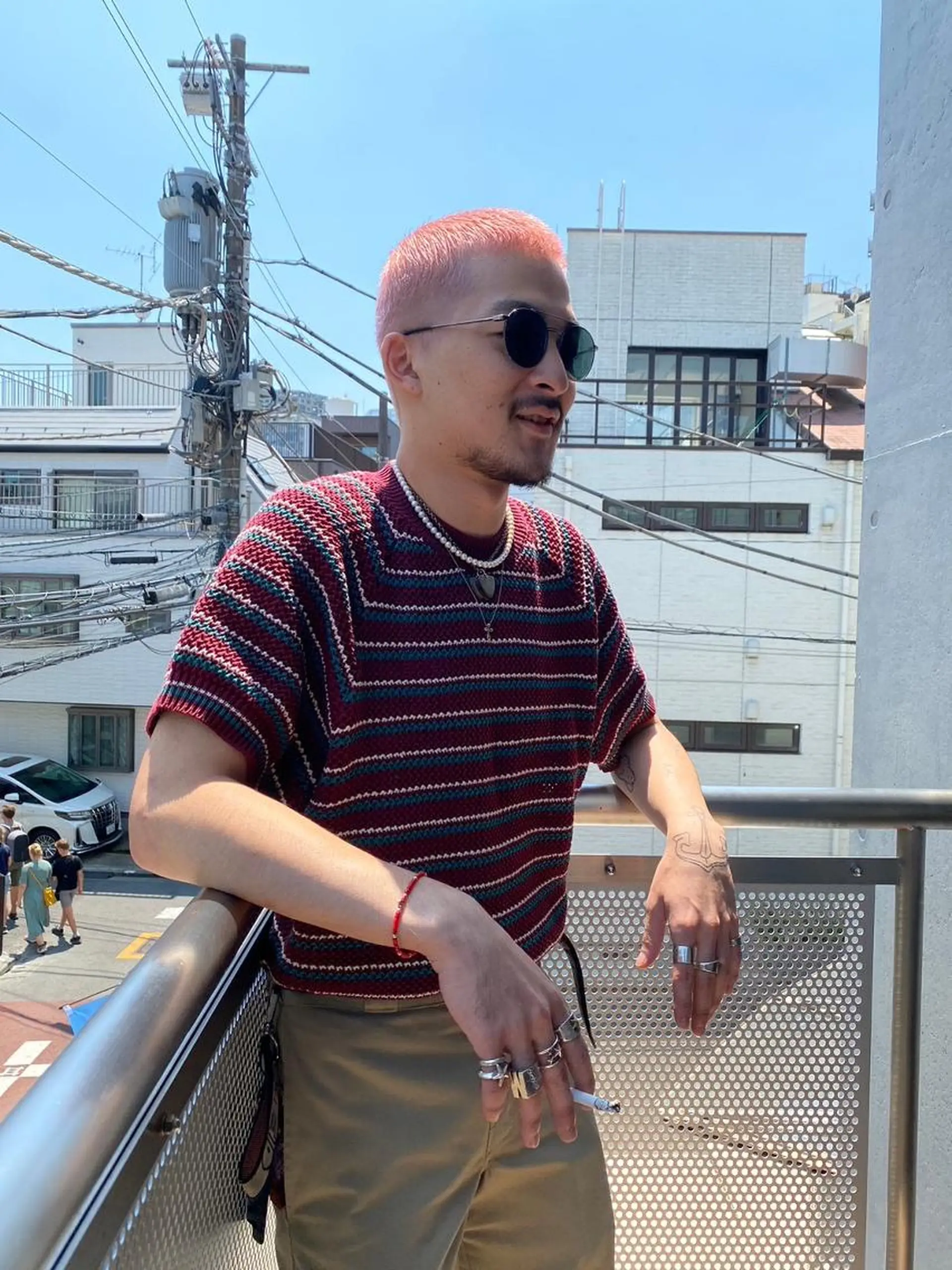 メンズ カット ヘアカラー 山影✨バレイヤージュ ハイライト✨メンズ◎のヘアスタイル