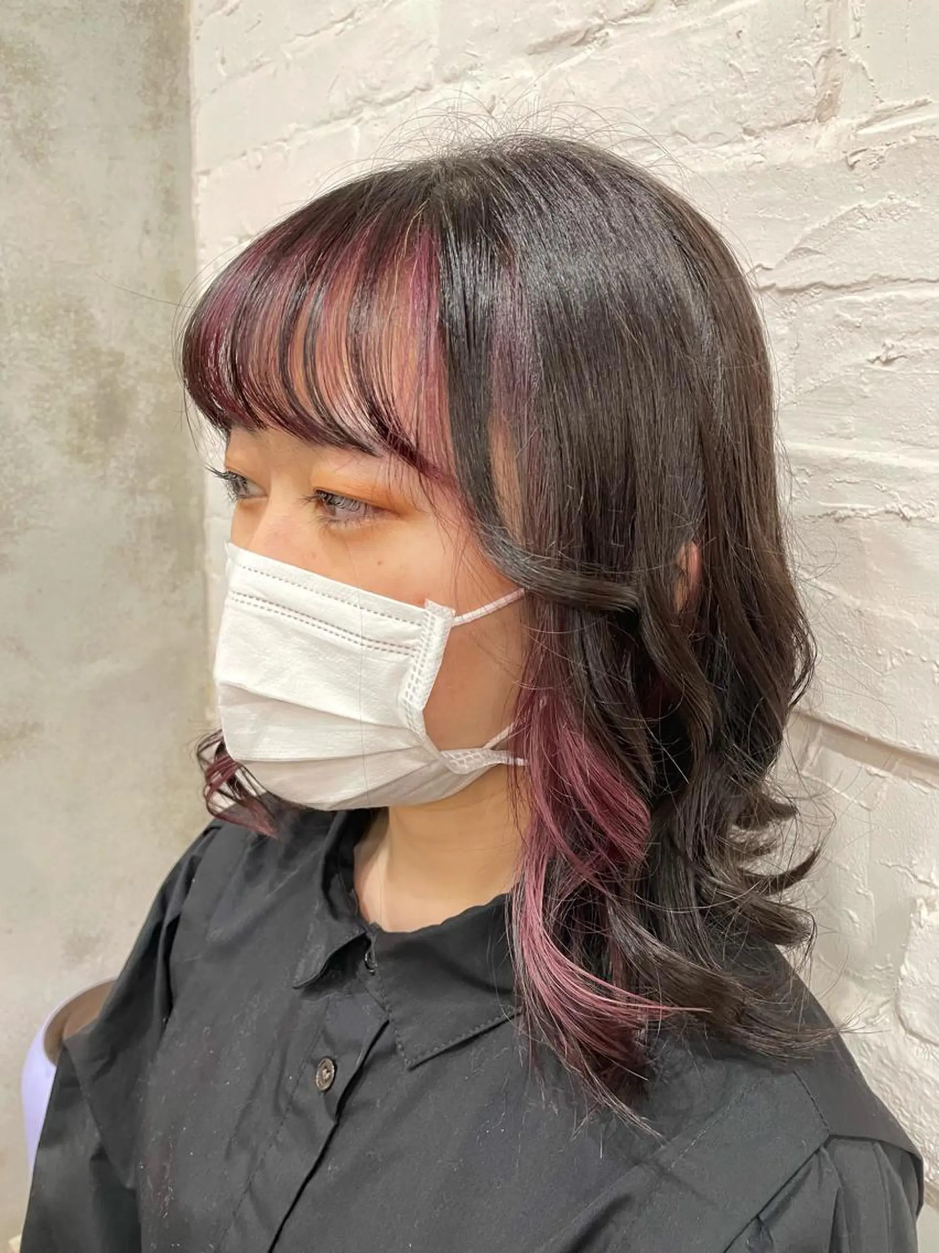 ミディアム カラー ヘアカラー トリートメント 【ピンク/韓国ヘア/ ヘアセット】亜海のヘアスタイル