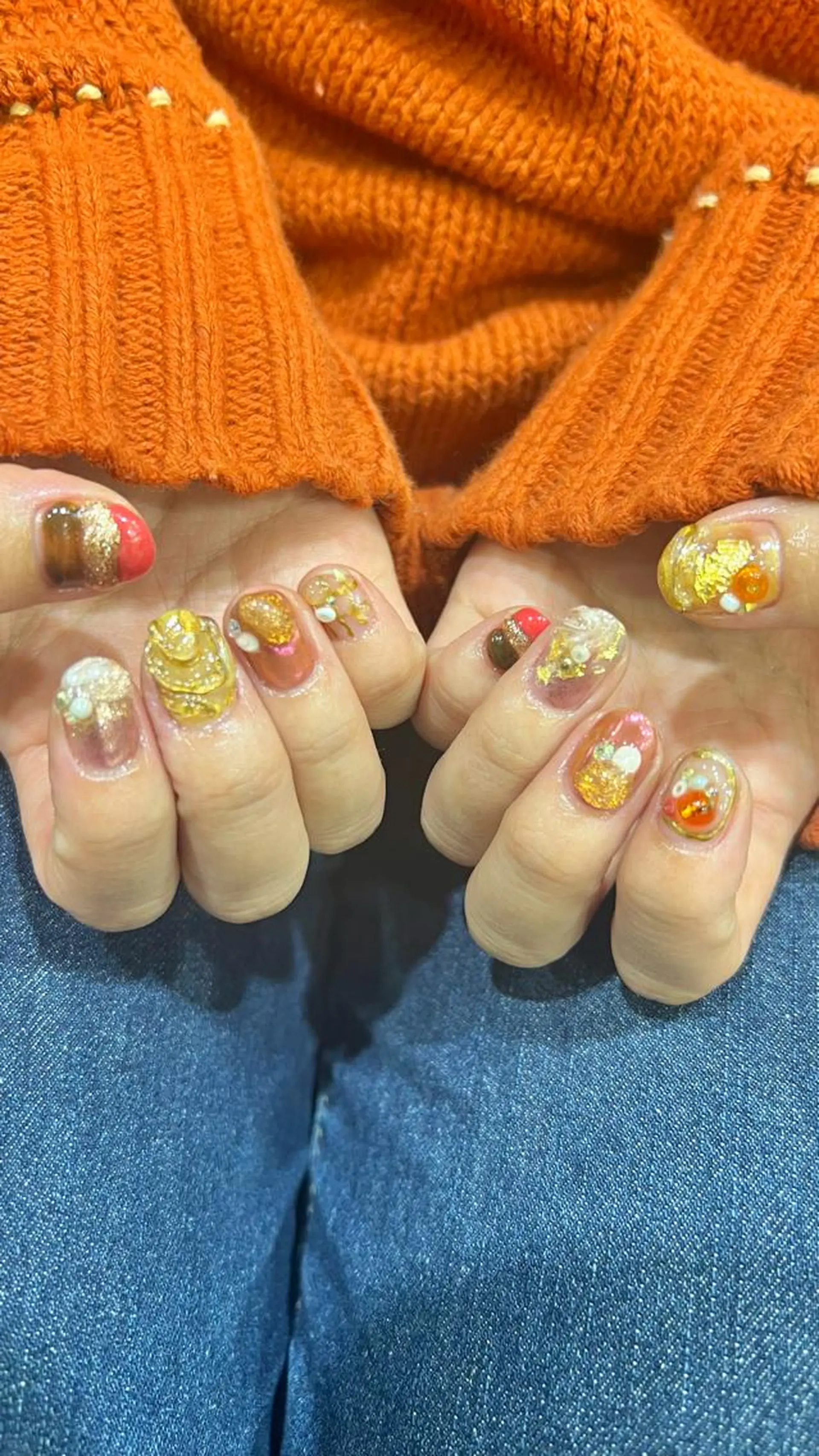 ネイル 暖色ｶﾗｰ/ﾚｲﾔｰ ｶｯﾄ/Yunaのヘアスタイル