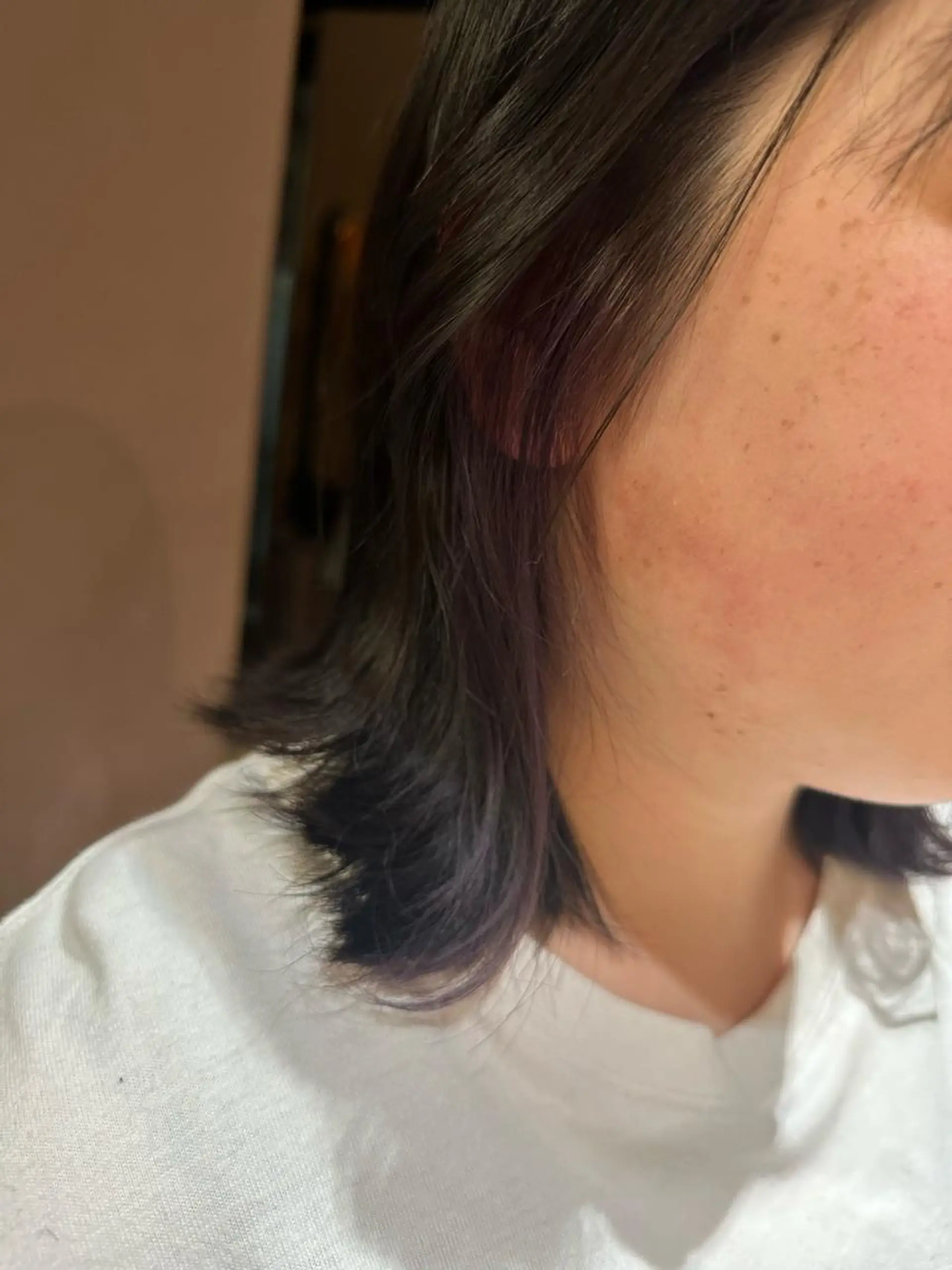 カラー イヤリングカラー グレージュ ラベンダーカラー ラベンダーグレージュ ラベンダーグレー 内田 成美のヘアスタイル