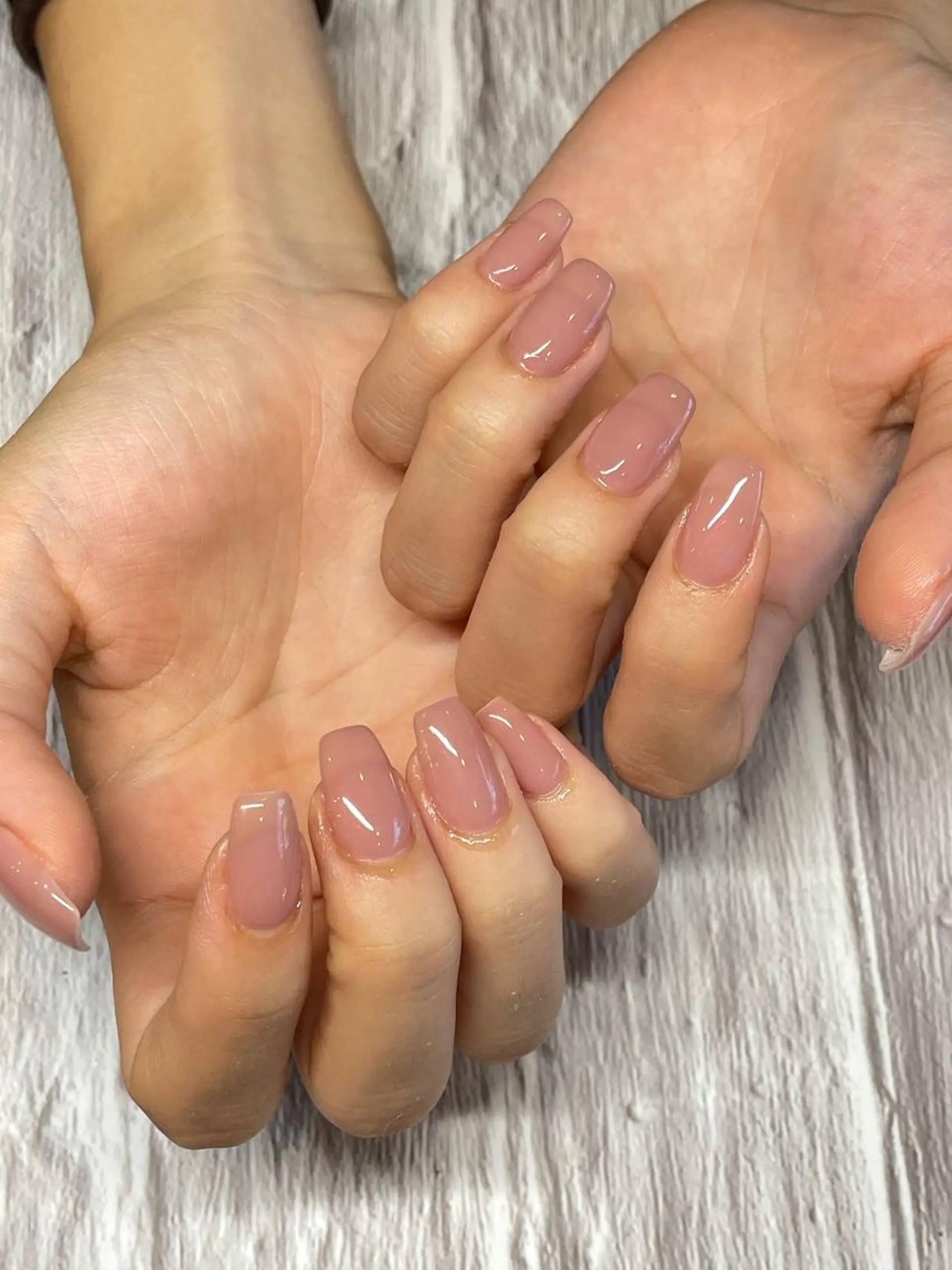 ネイル オフィスネイル ワンカラーネイル ピンク ピンクベージュ nailsalonIF所属・akira .のネイルデザイン