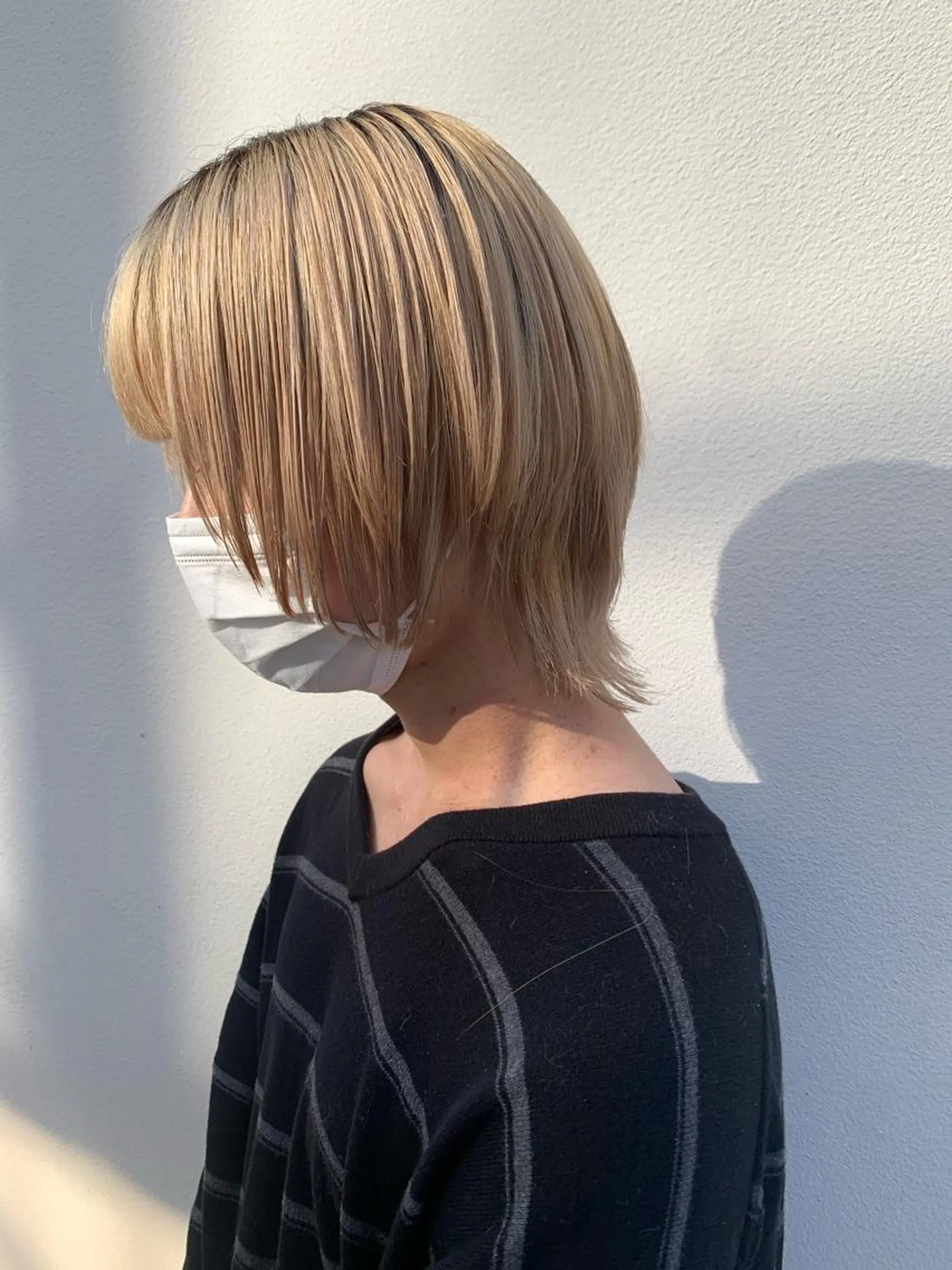 メンズ ブリーチ/ウルフ ハッシュカット/石山のヘアスタイル