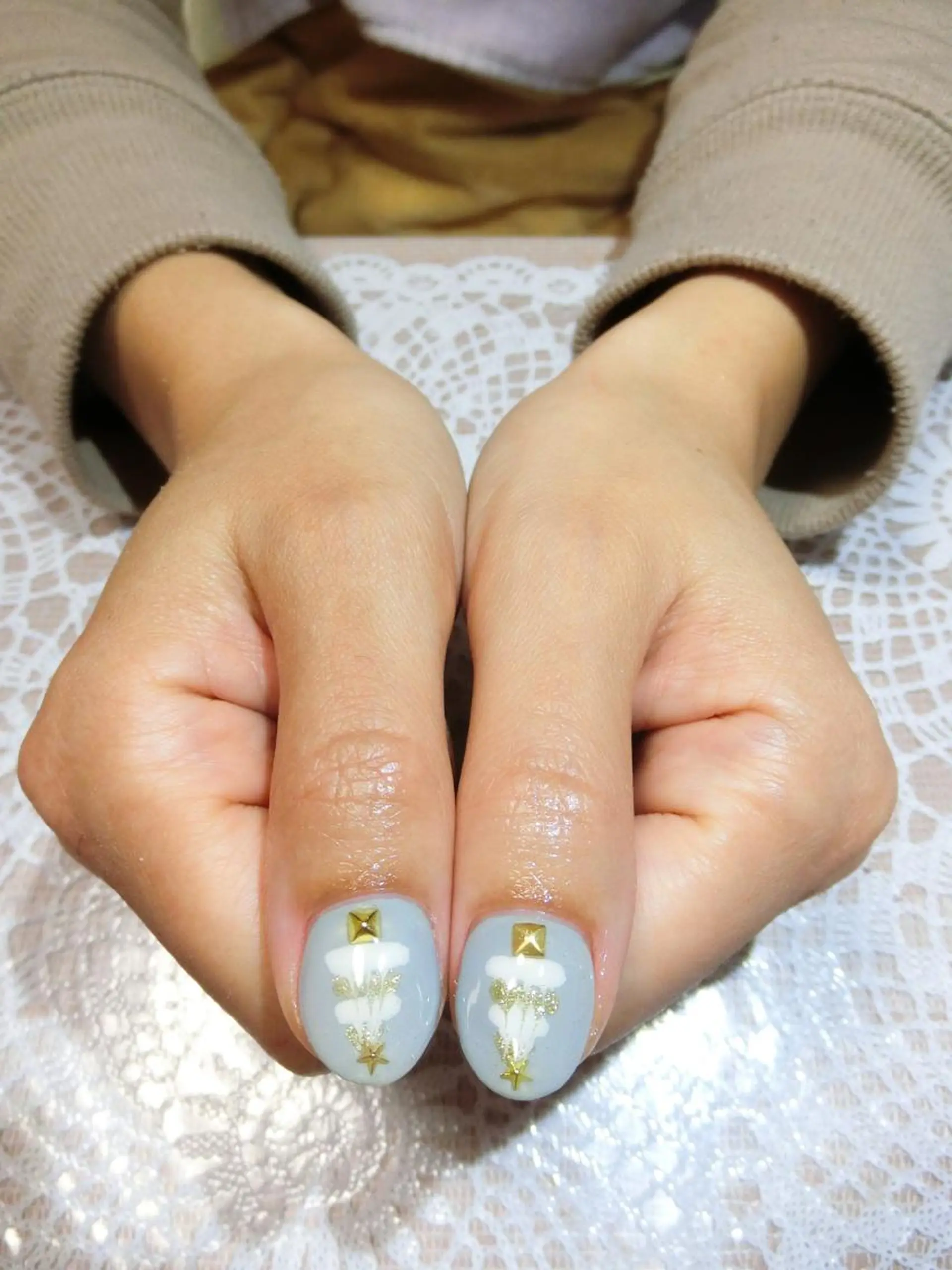 ネイル 冬ネイル クリスマス 🌙都岡 ムーンネイルのネイルデザイン