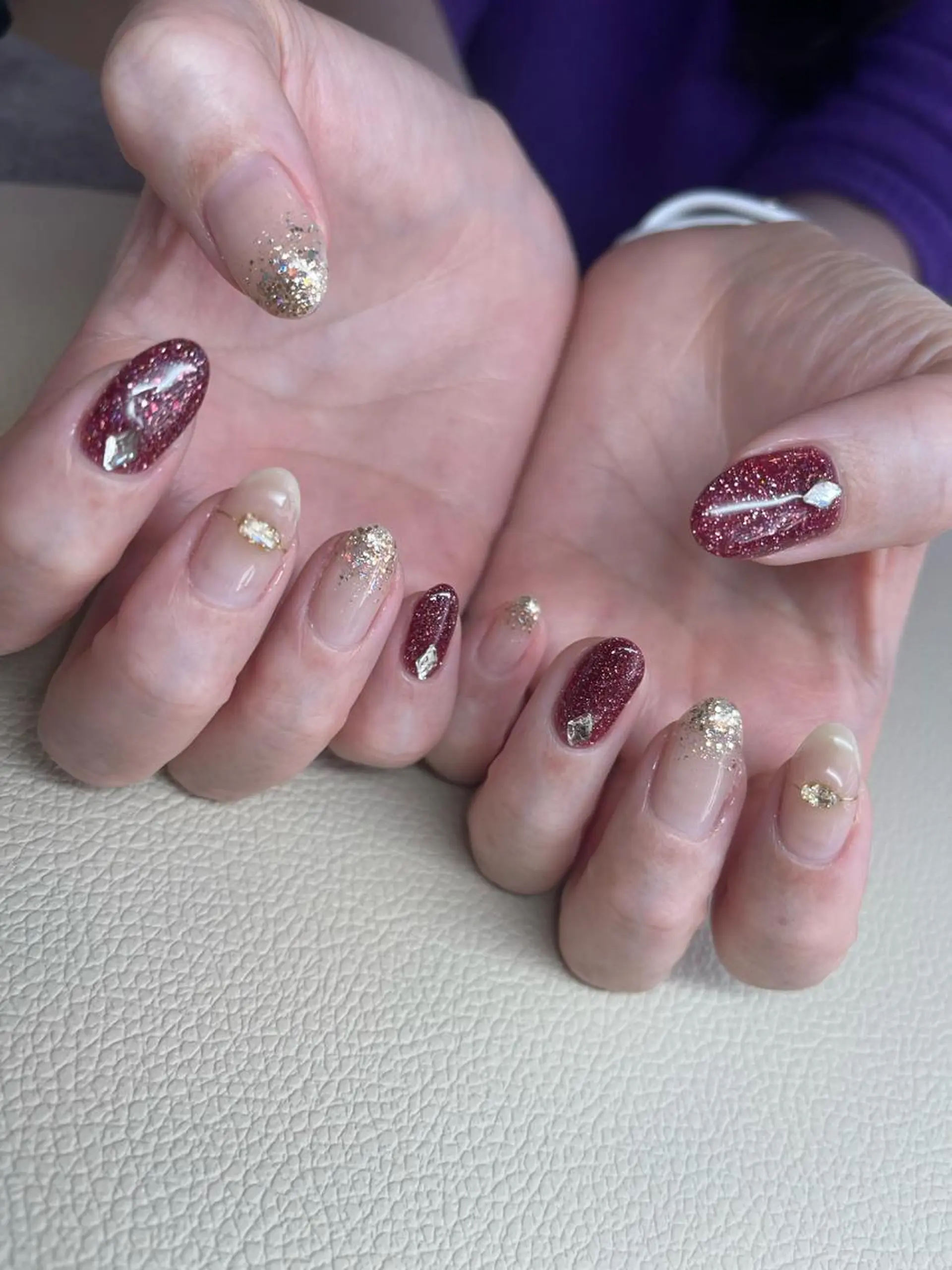 ミディアム ネイル ハンドネイル 長さ出し専門 nynaのネイルデザイン