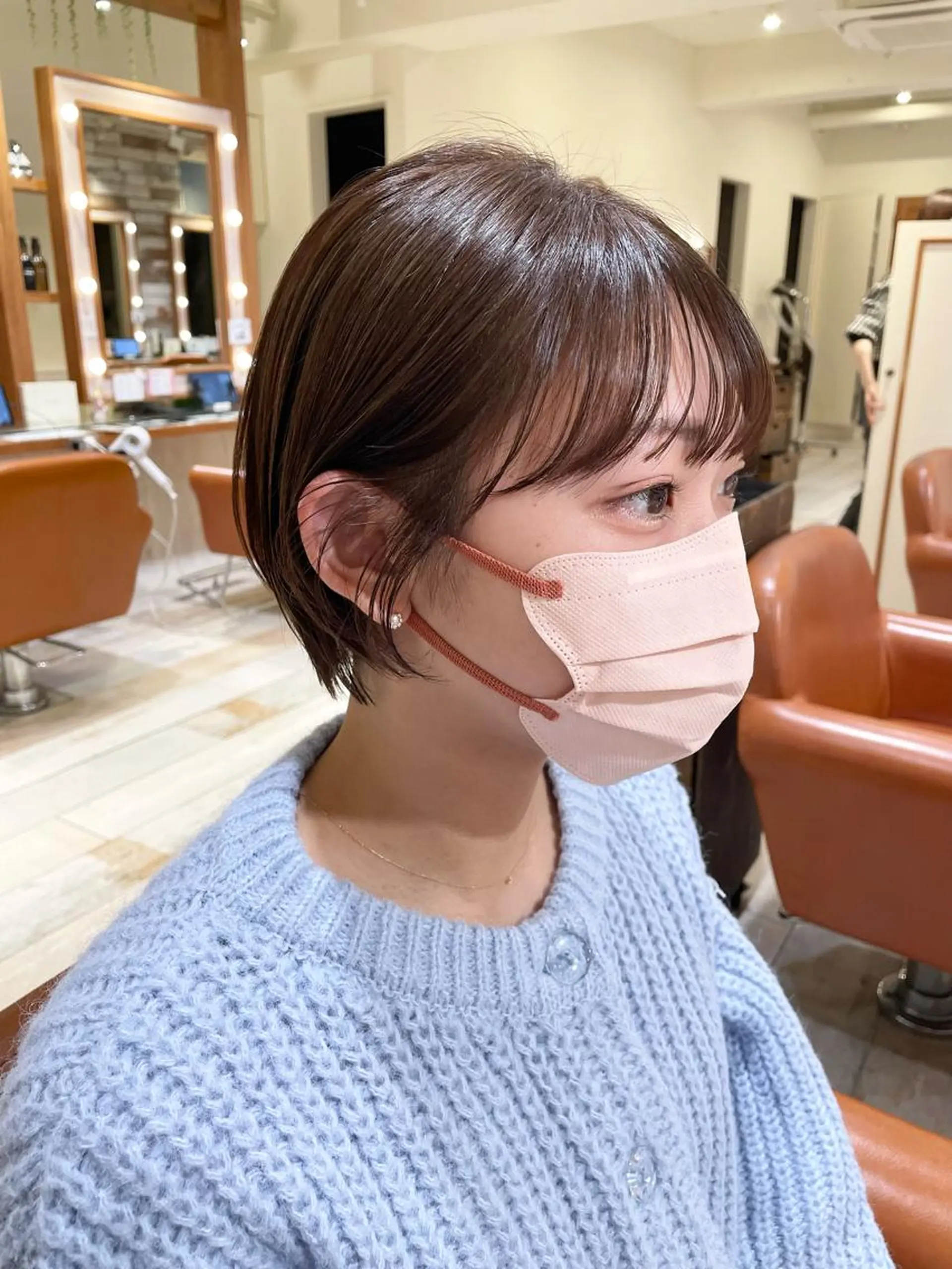 ショート カラー 丸みショート ベージュカラー ボブ ショートヘア 清水　ちひろ ✄トップスタイリストのヘアスタイル