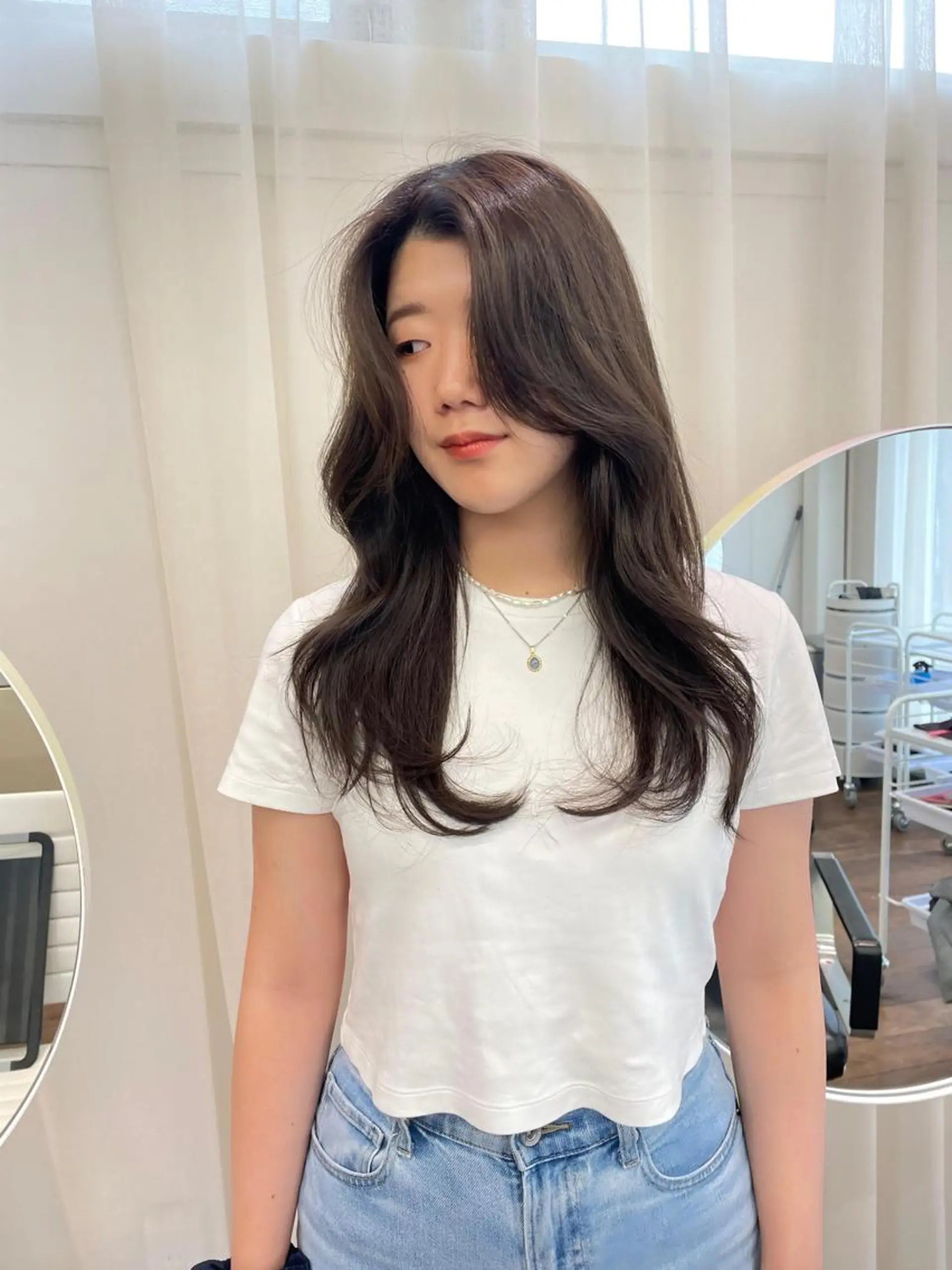 ロング カラー 韓国風ヘア レイヤーカット カット ヘアカラー トリートメント レイヤーカット🎀 kanaのヘアスタイル