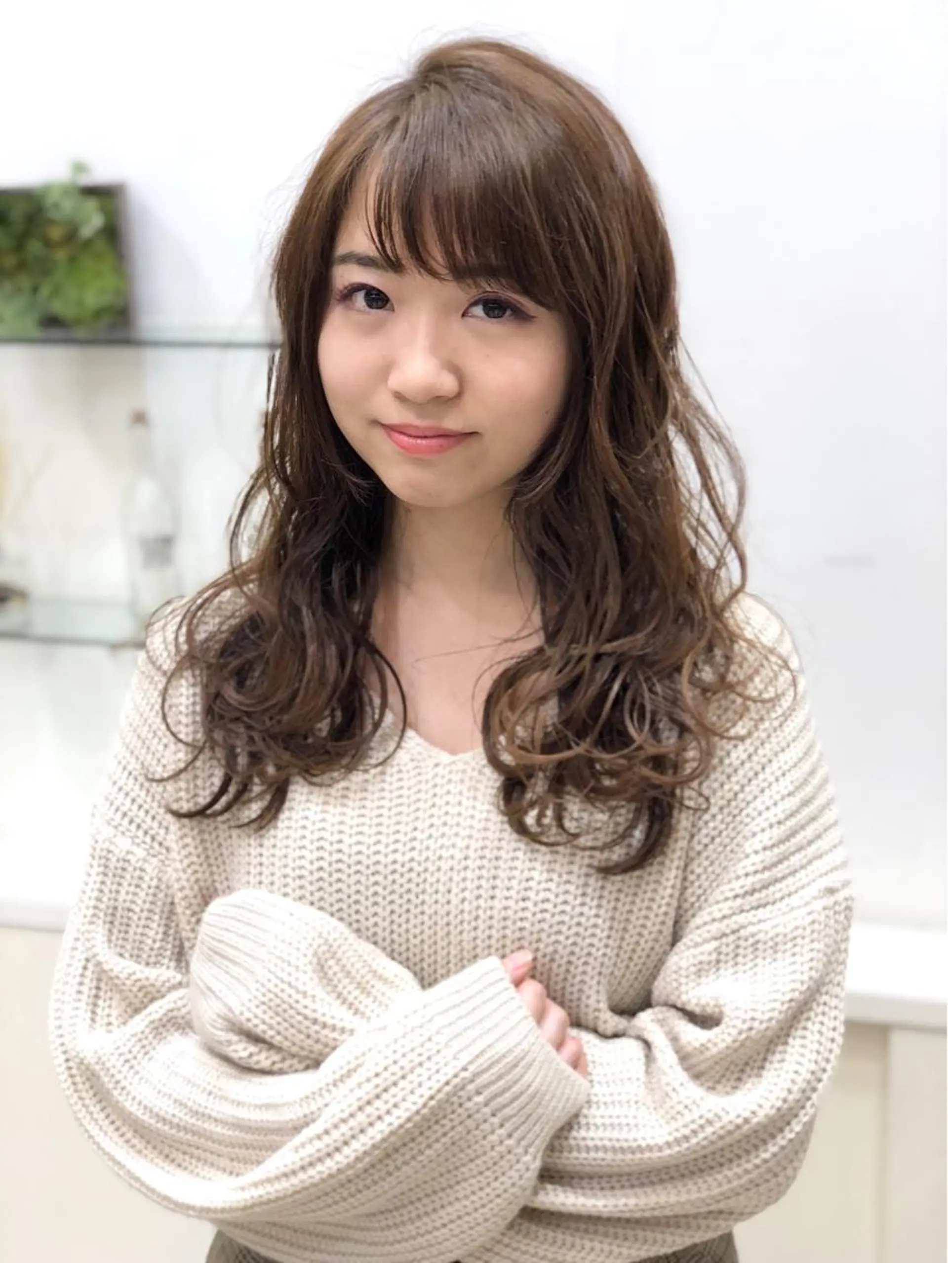 ロング カラー アッシュ ベージュカラー レイヤーカット ディレクター ノナカのヘアスタイル