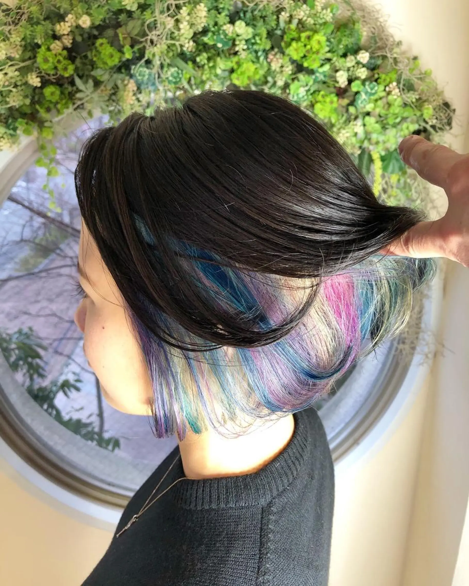 ロング カラー パーマ 上霜 菜月のヘアスタイル