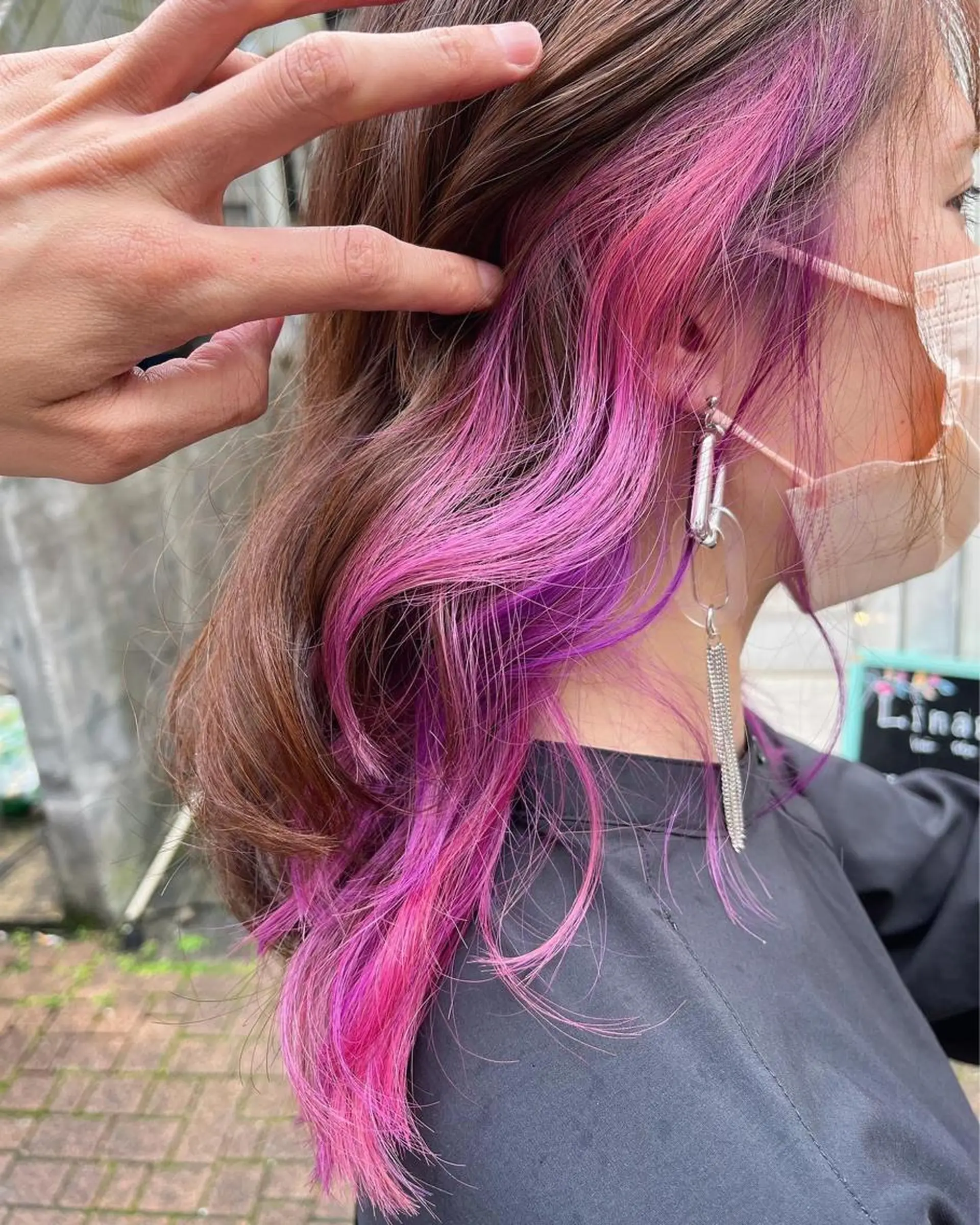 セミロング カラー ショートボブ アッシュ バレイヤージュ ミストバング ベージュカラー カット ヘアカラー トリートメント 原宿サロン代表 デザインカラー伊藤卓のヘアスタイル