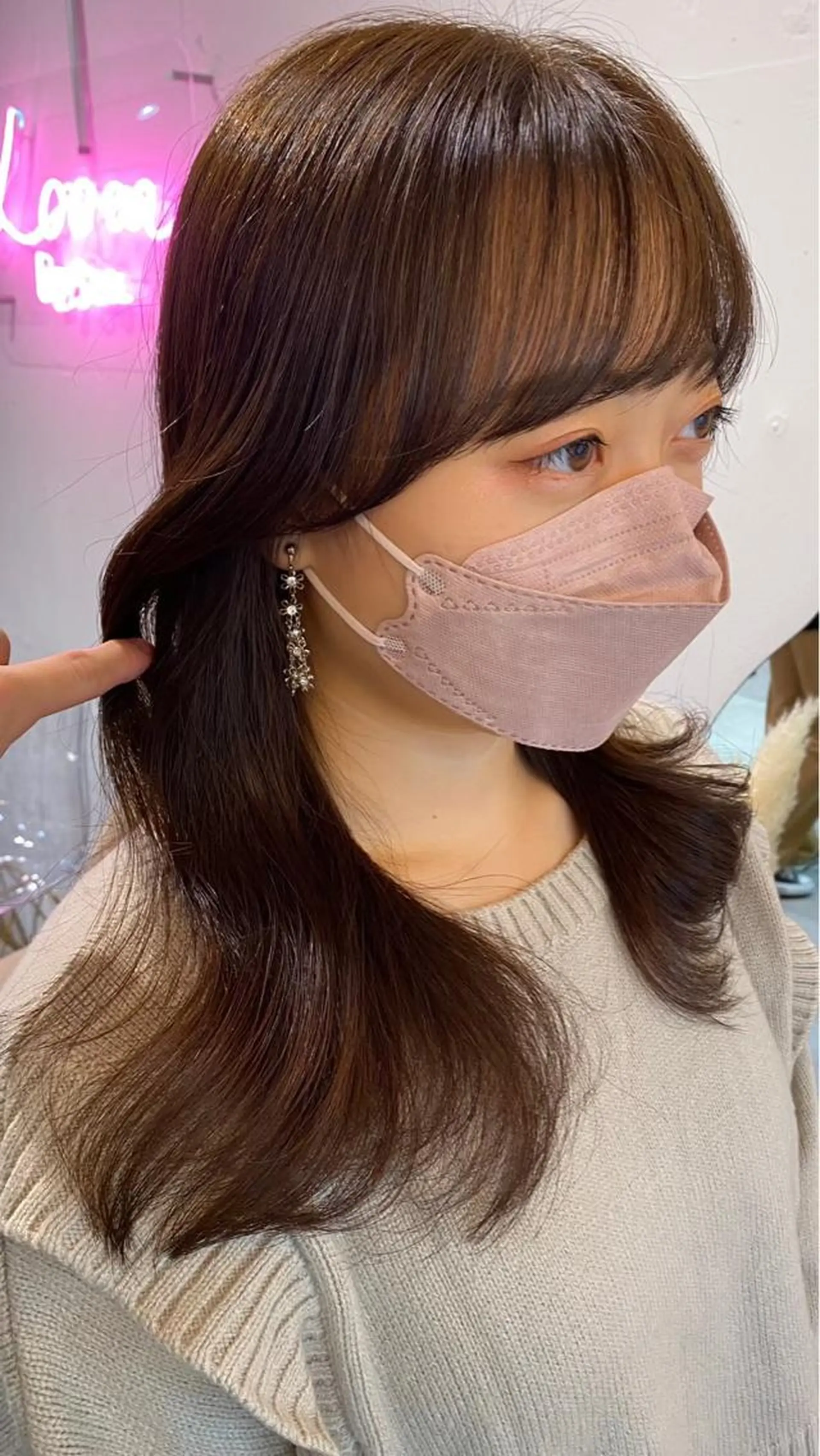 セミロング くびれヘア 韓国風ヘア sajou【上野】所属・🩶艶髪ヘア/ 。。のヘアスタイル