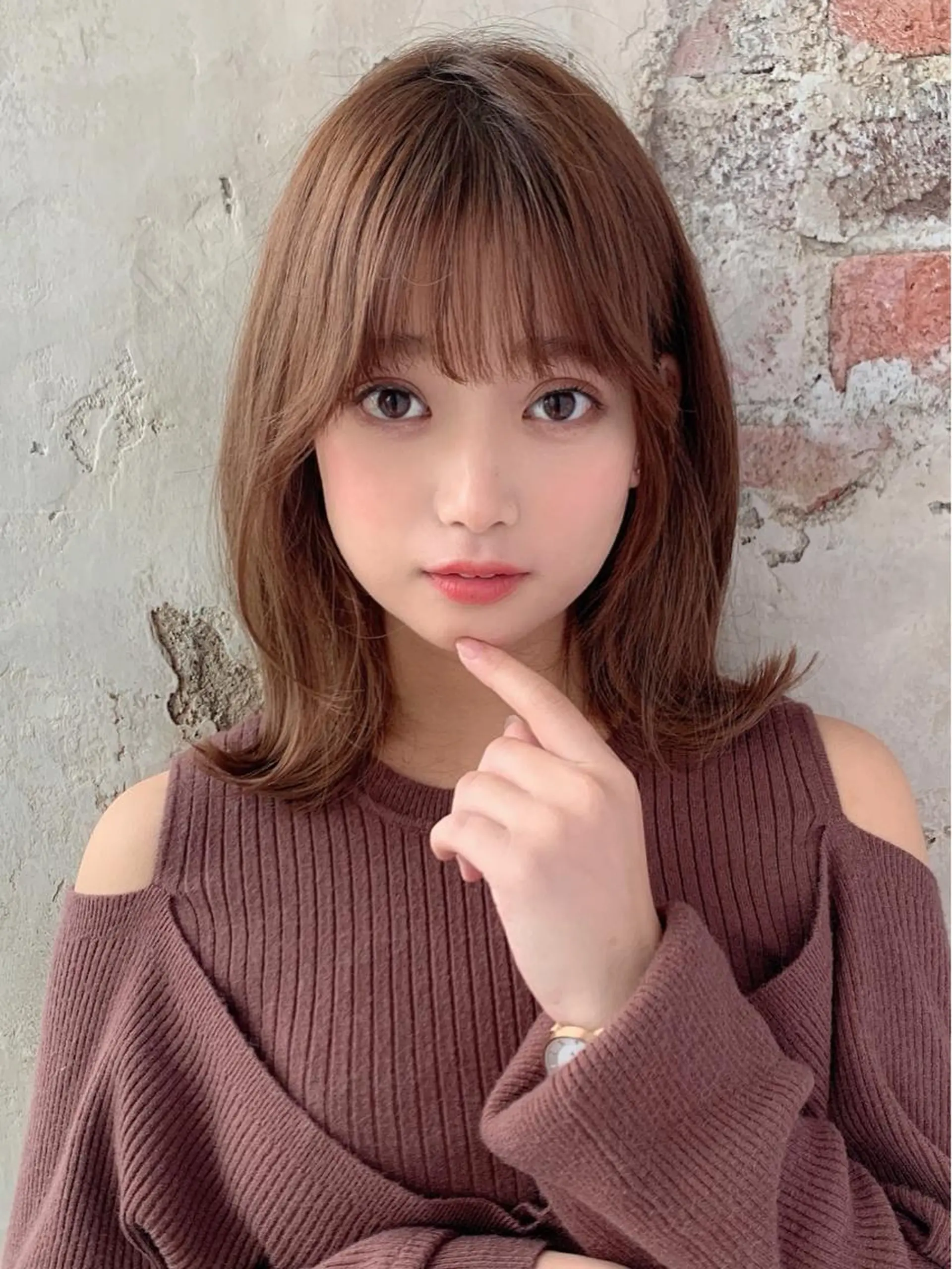 ミディアム 🧡くびれヘア/前髪 顔周り🧡久原結衣のヘアスタイル