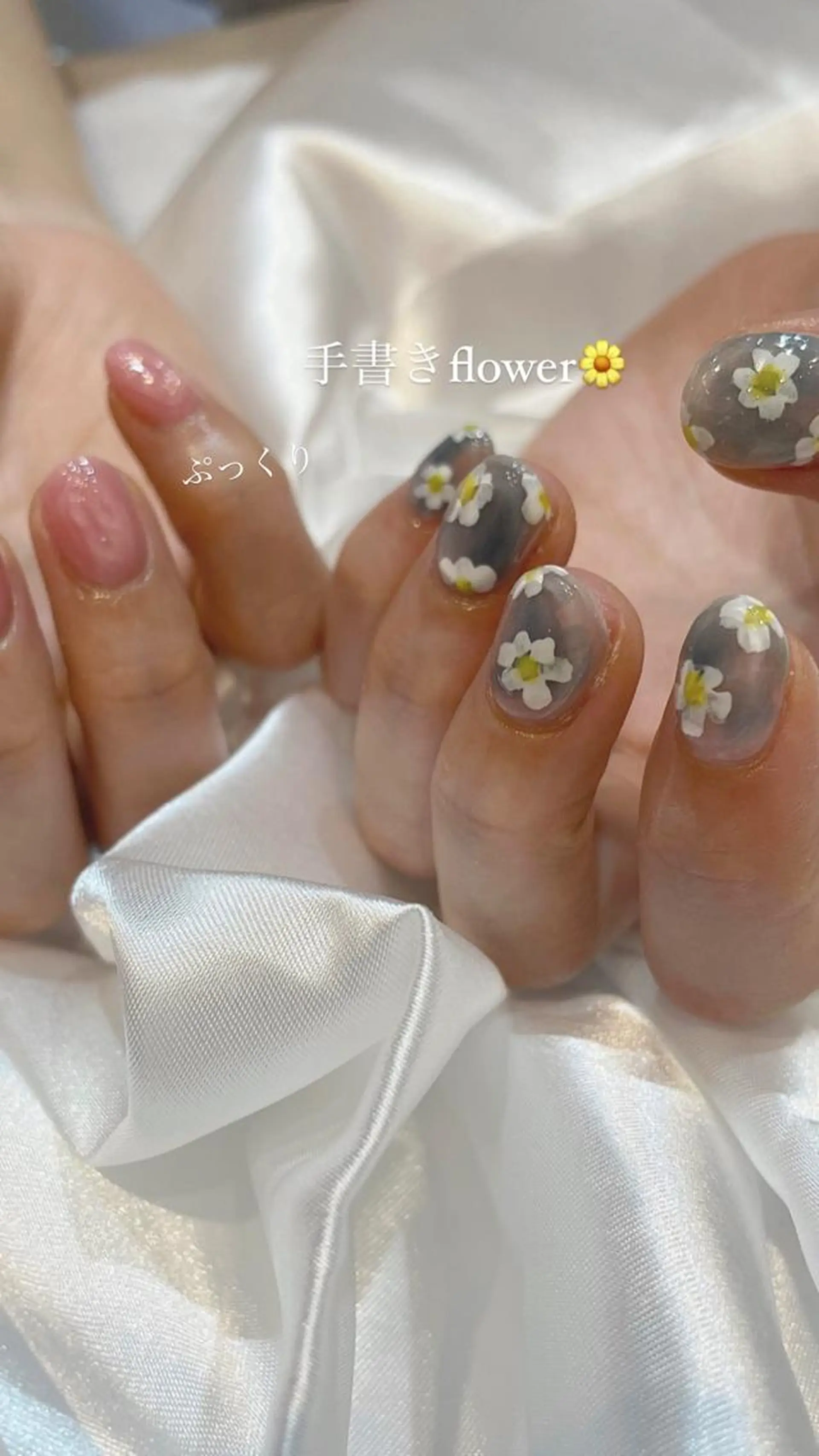 ネイル ジェルネイル ガーリー 氷ネイル・うるうるネイル 韓国ネイル マグネットネイル classic 新横浜所属・山田 暉のネイルデザイン