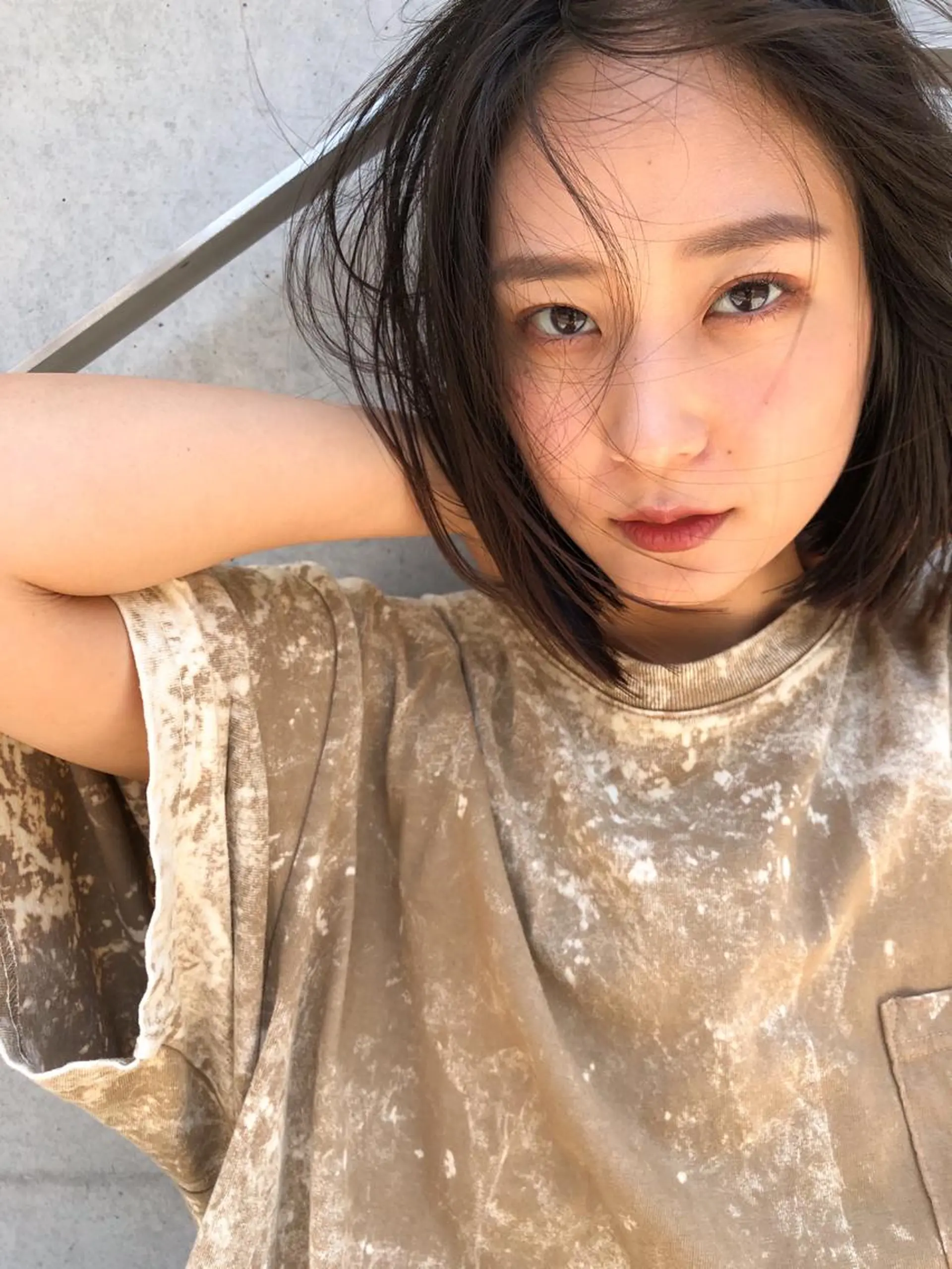 ミディアム カット ヘアカラー トリートメント nessヤマサキ リュウタのヘアスタイル