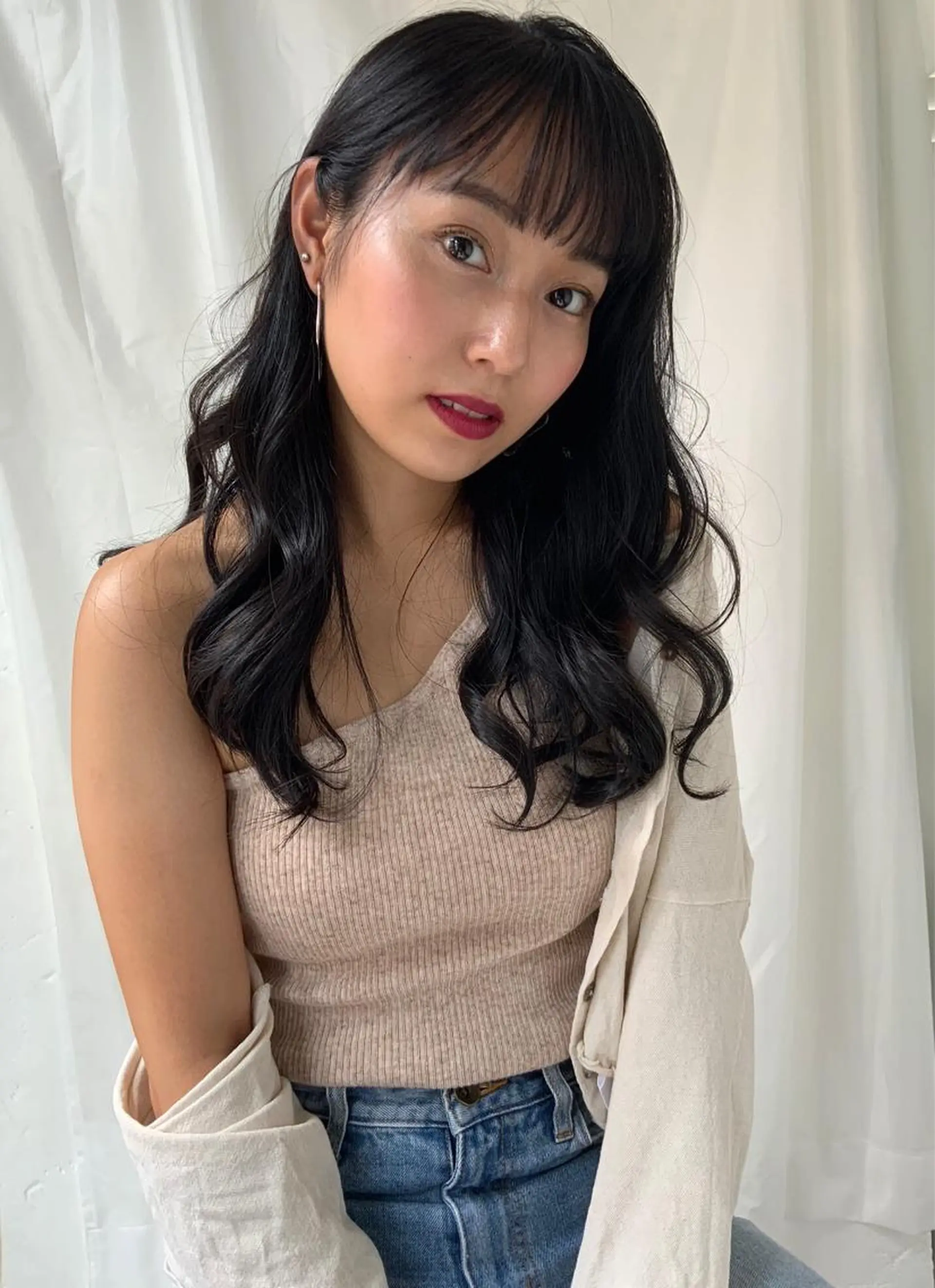 ロング カラー カット ヘアカラー トリートメント 中村 玲のヘアスタイル