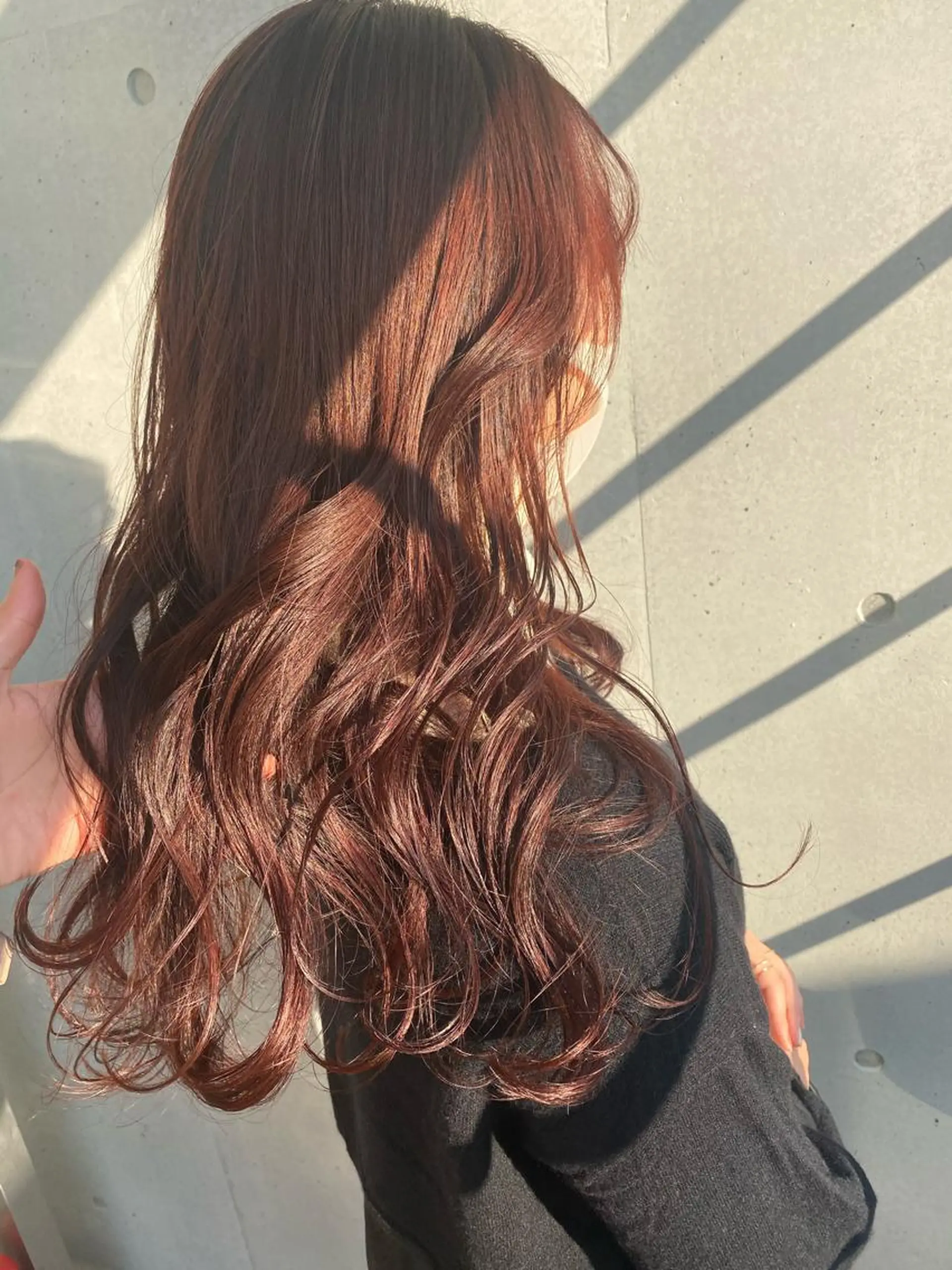 ロング カラー ブラウンカラー オレンジ オレンジブラウン ma naのヘアスタイル