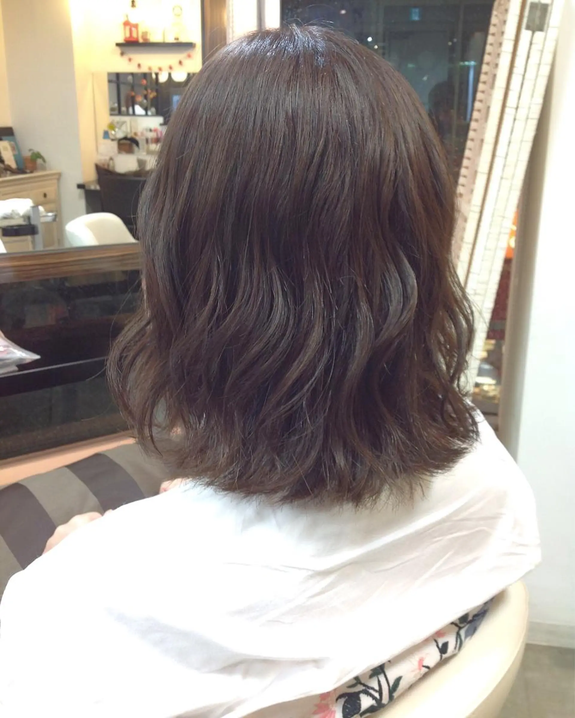 ミディアム カラー ブルーカラー ブルージュ 榎園 由美のヘアスタイル