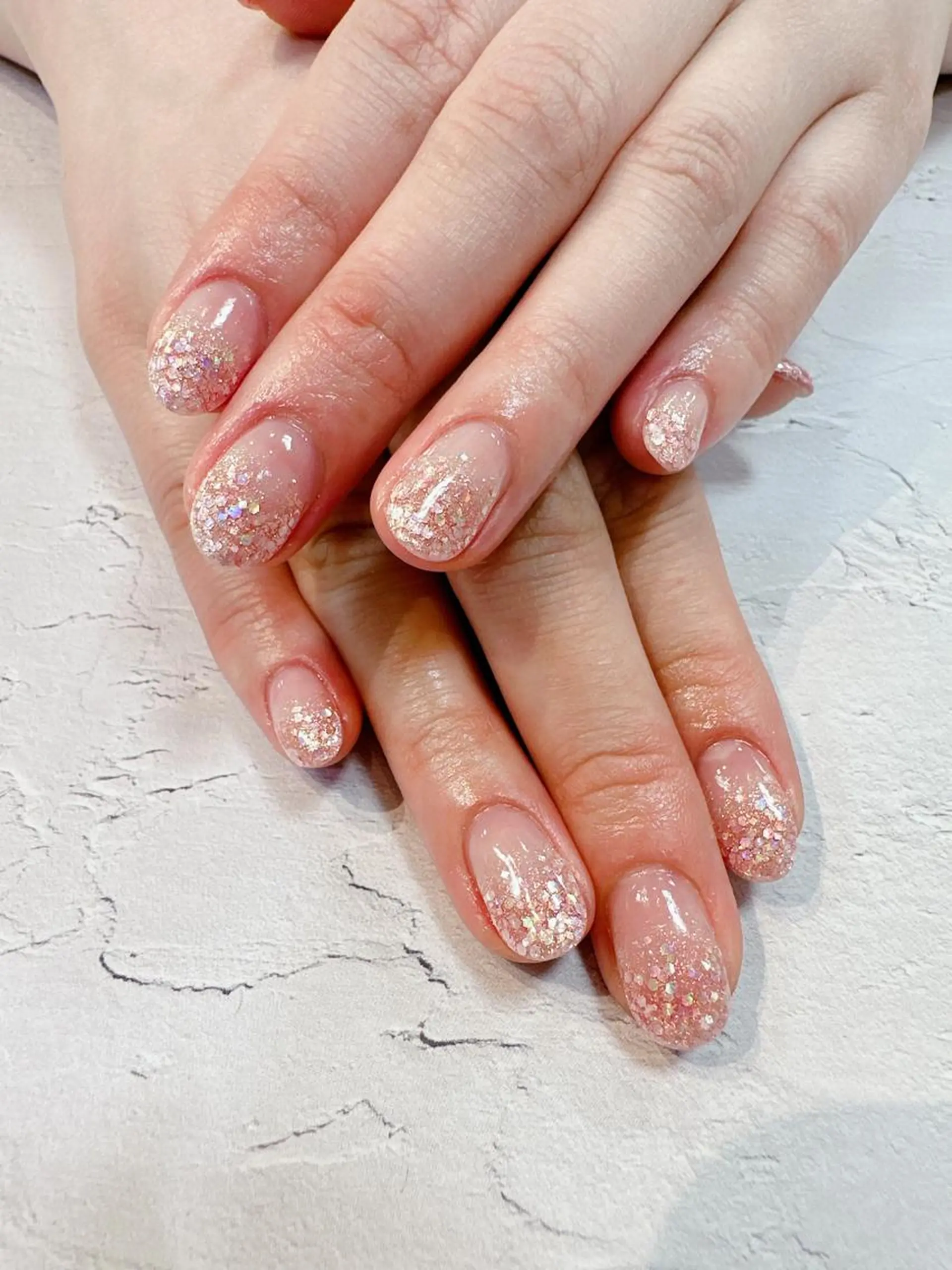 ネイル グラデーション ラメ(グリッター) ラメグラデーション ハンドネイル nailist SATO【銀座】のネイルデザイン