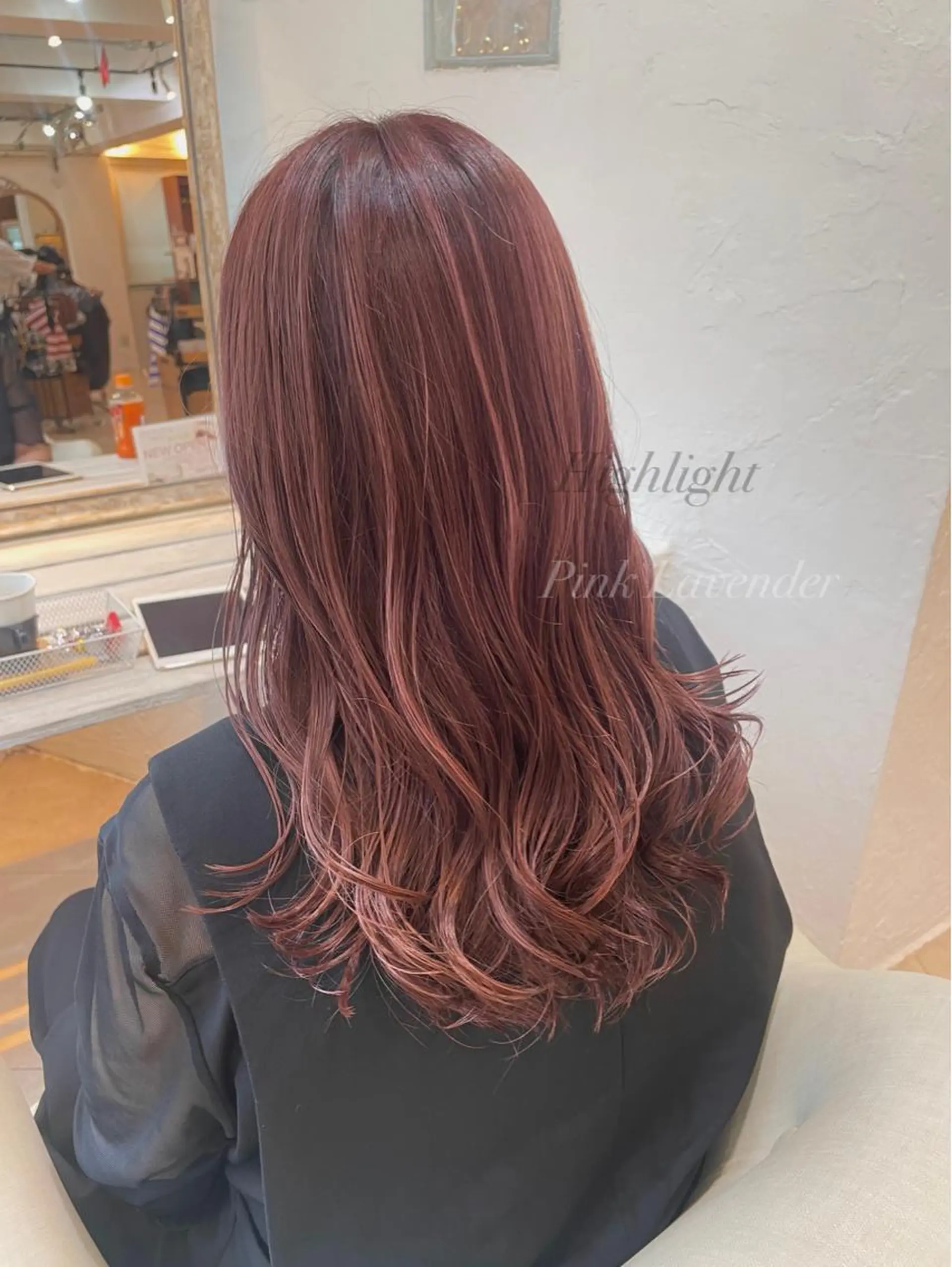 ロング カラー ベージュカラー ハイライトカラー ピンクカラー ハイライト カット ヘアカラー トリートメント すずき えりのヘアスタイル