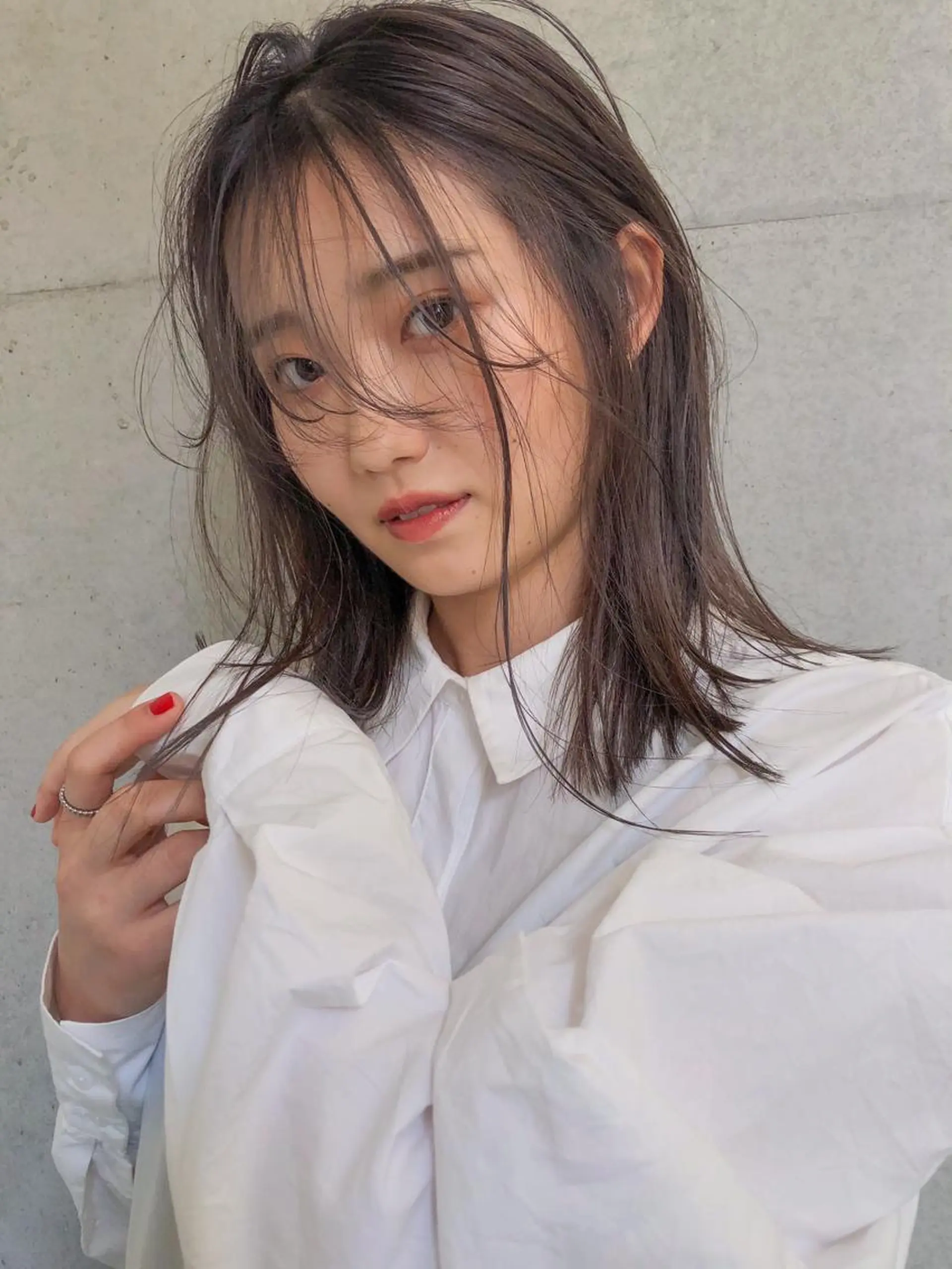 ミディアム カット ヘアカラー トリートメント nessヤマサキ リュウタのヘアスタイル