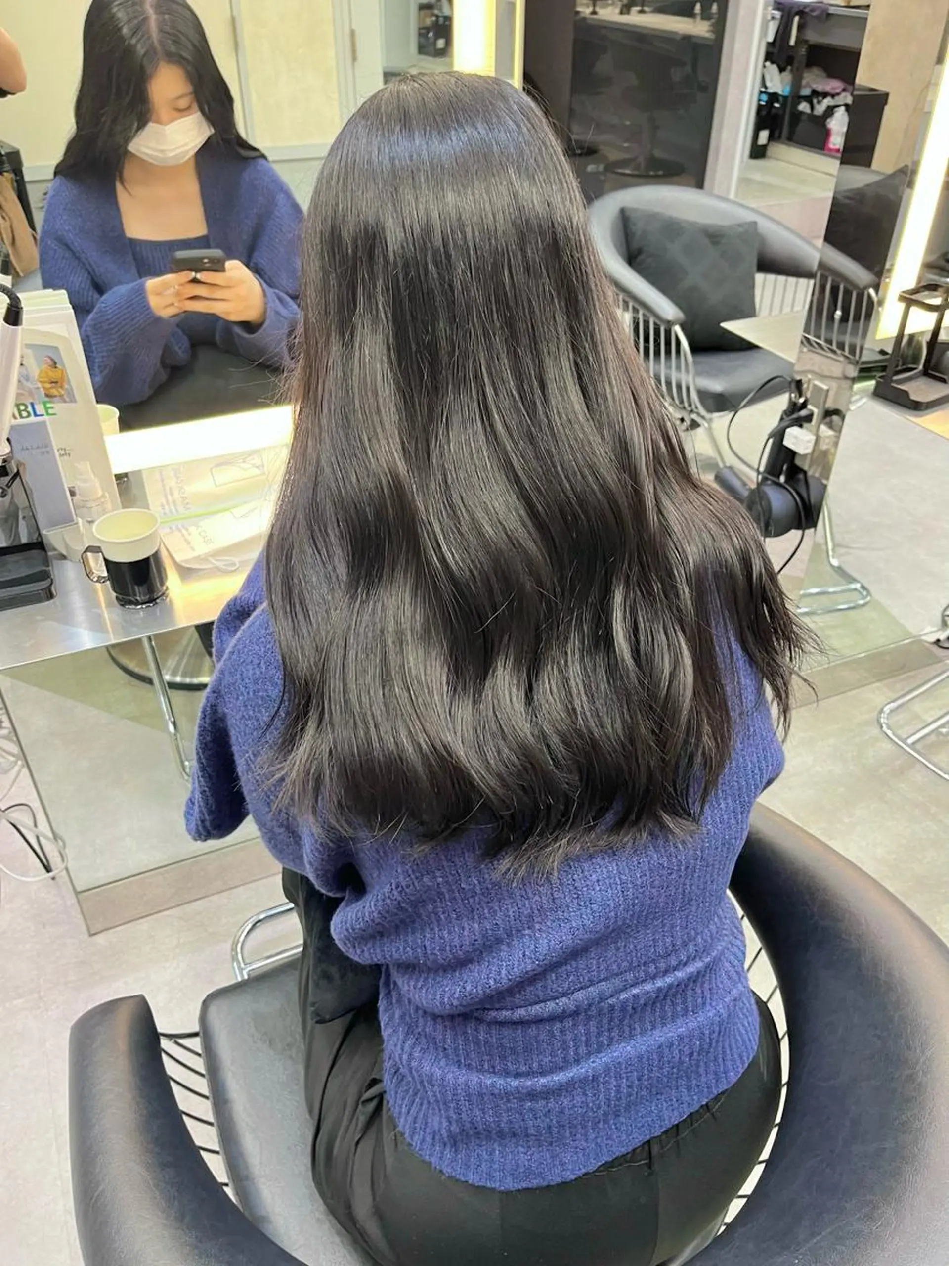 ミディアム ヘアカラー トリートメント ヘアセット ボブ｜韓国｜美髪矯正 ｜amika🌙のヘアスタイル