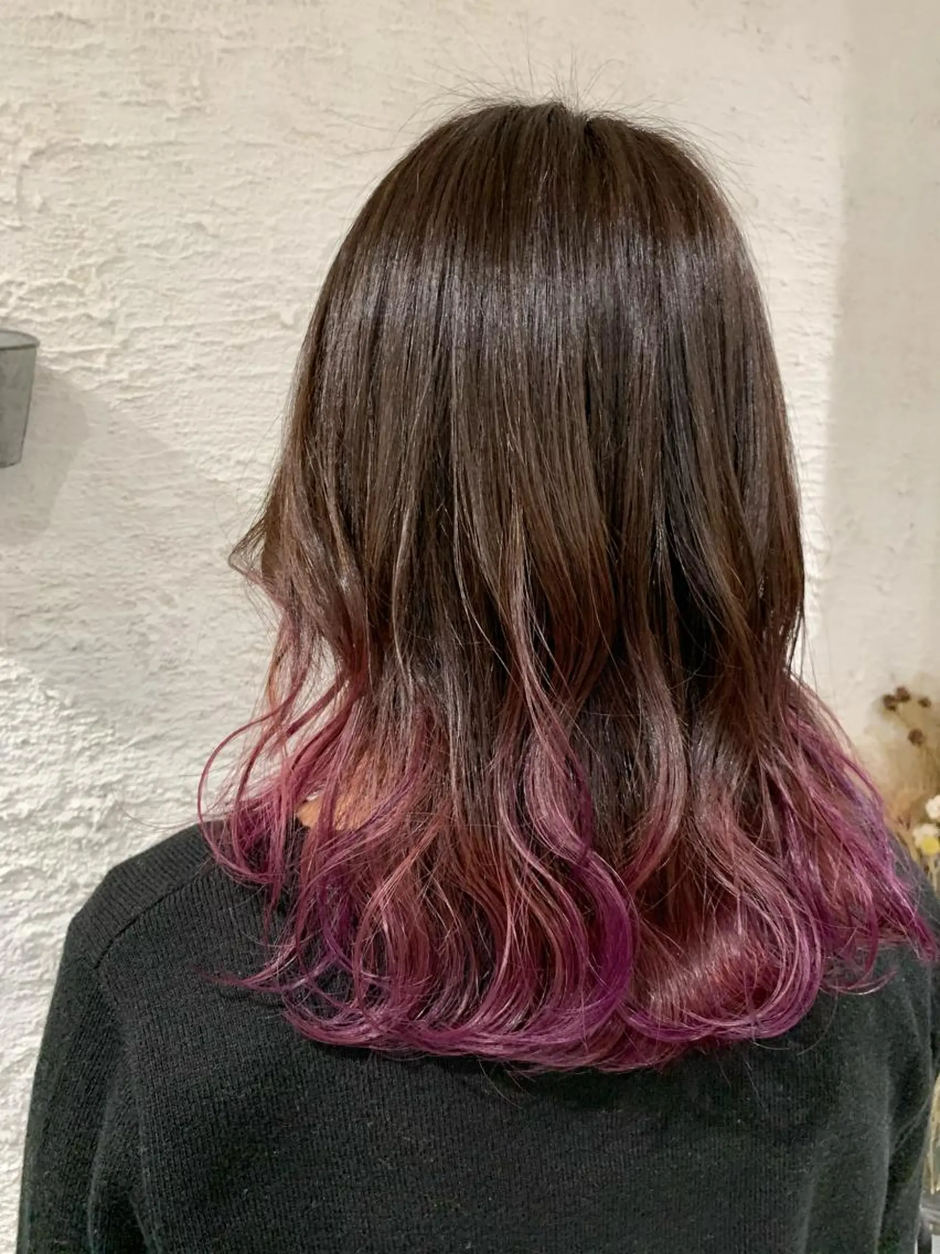 ミディアム カラー ブリーチ グラデーションカラー ピンクカラー バイオレットカラー 堀 直人のヘアスタイル